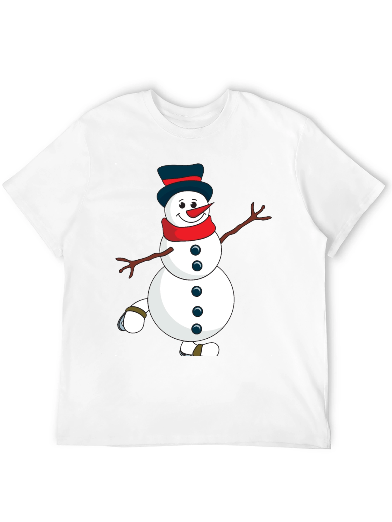 Black Snowman Graphic Tee - Black Cotton Blend view 12