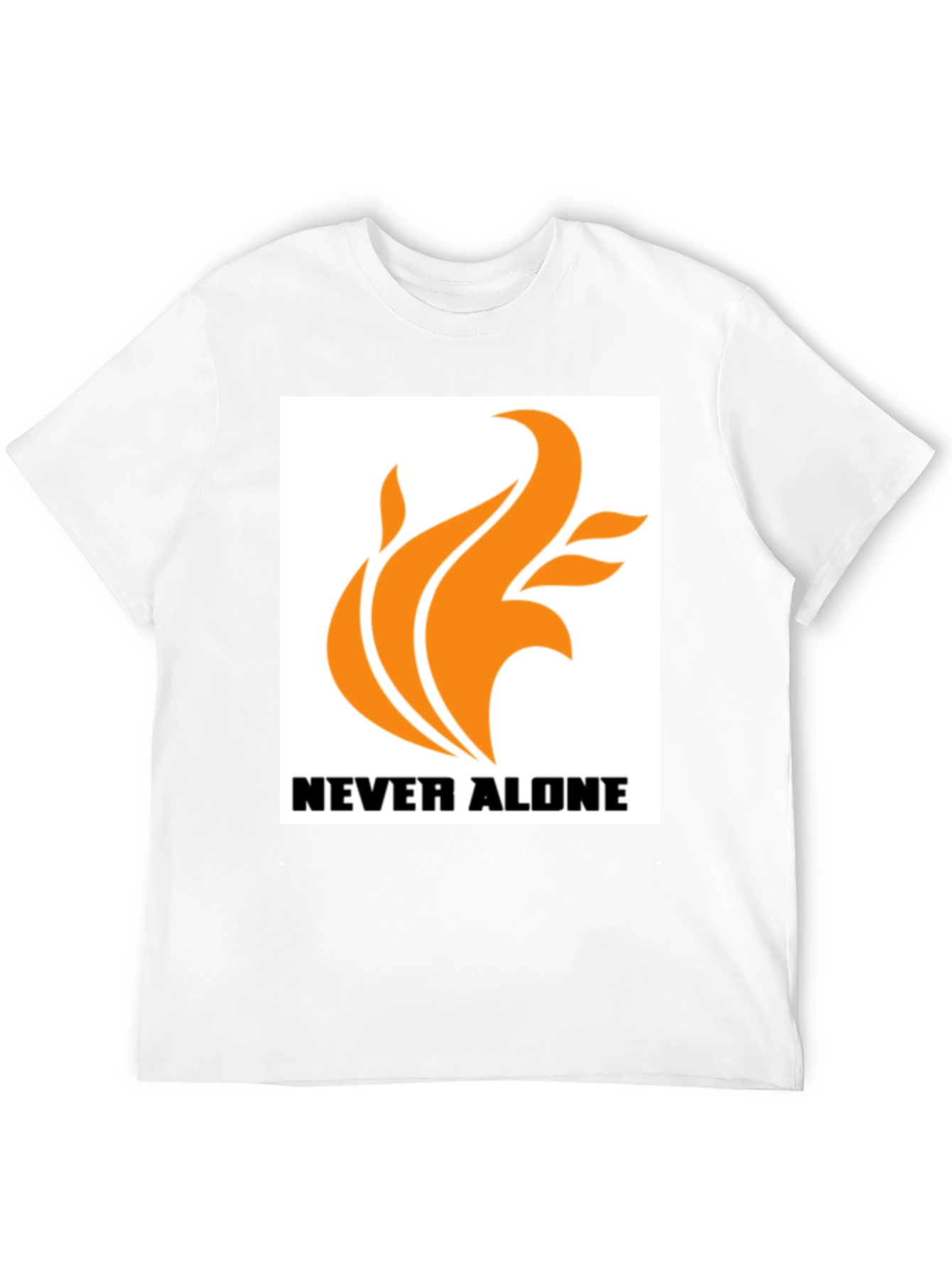 Black Never Alone Graphic Black T-Shirt view 12