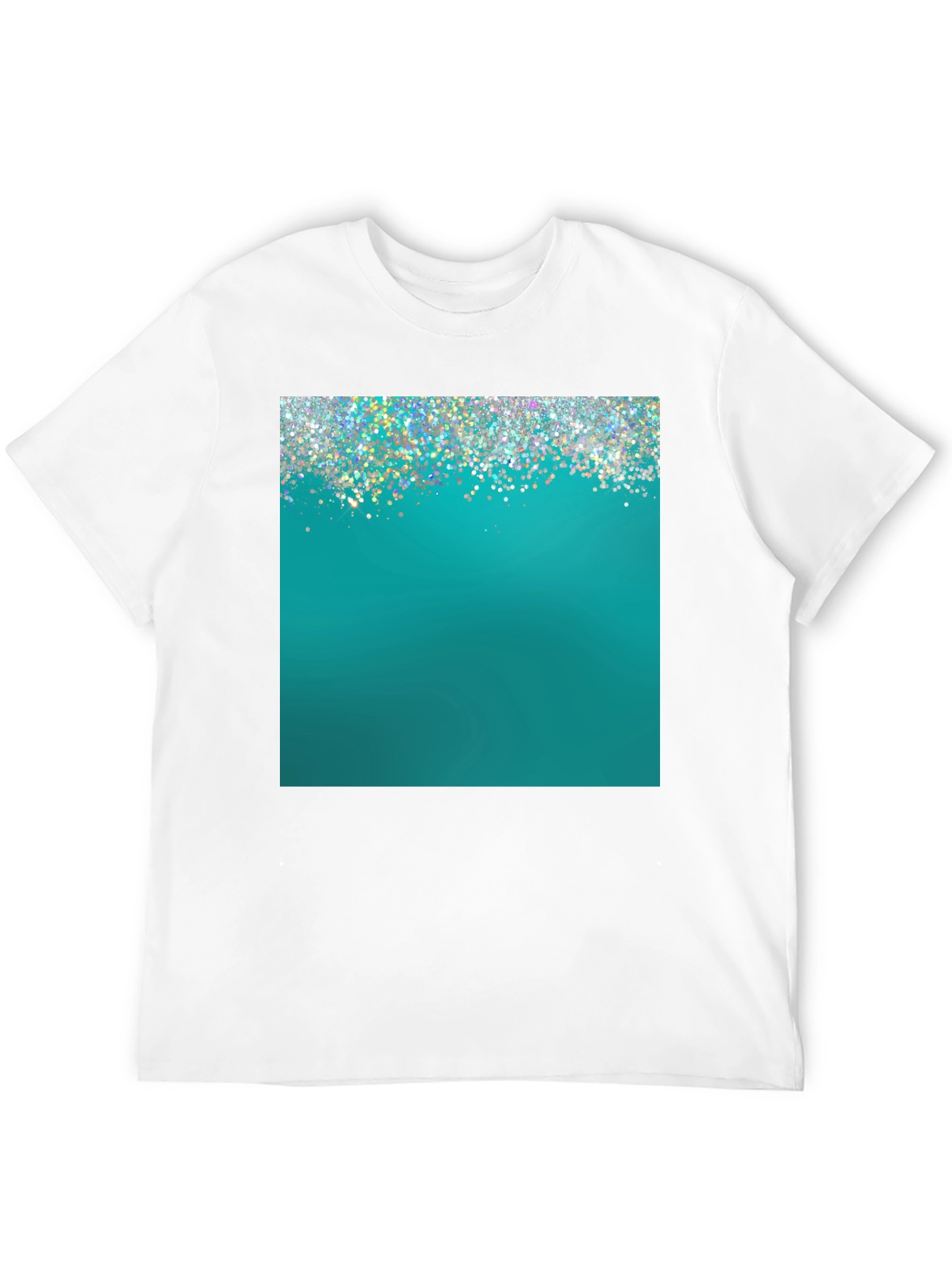 Black Teal Sparkle Graphic Tee - Modern Style view 12