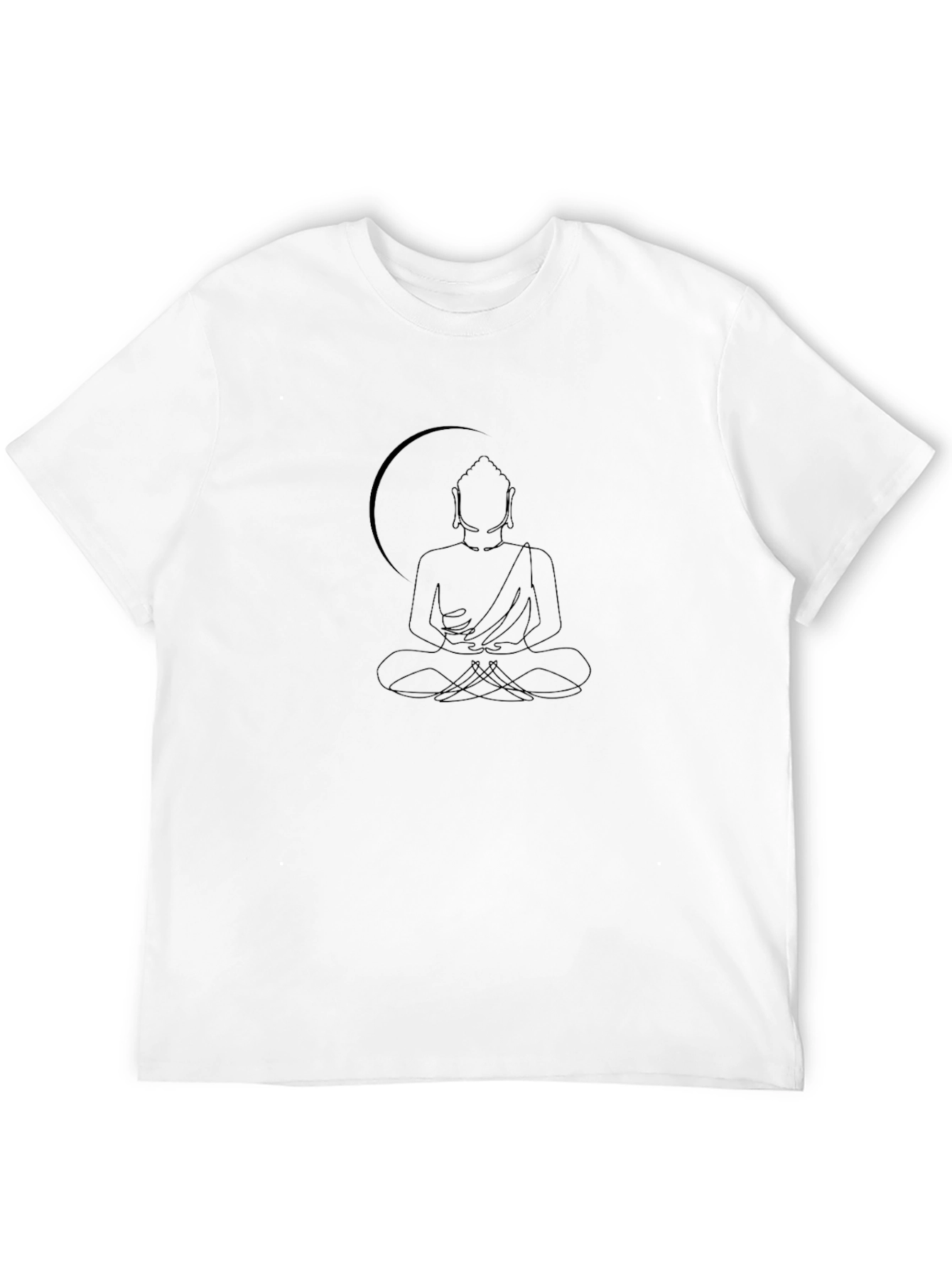 Black Buddha Silhouette Black T-Shirt view 12