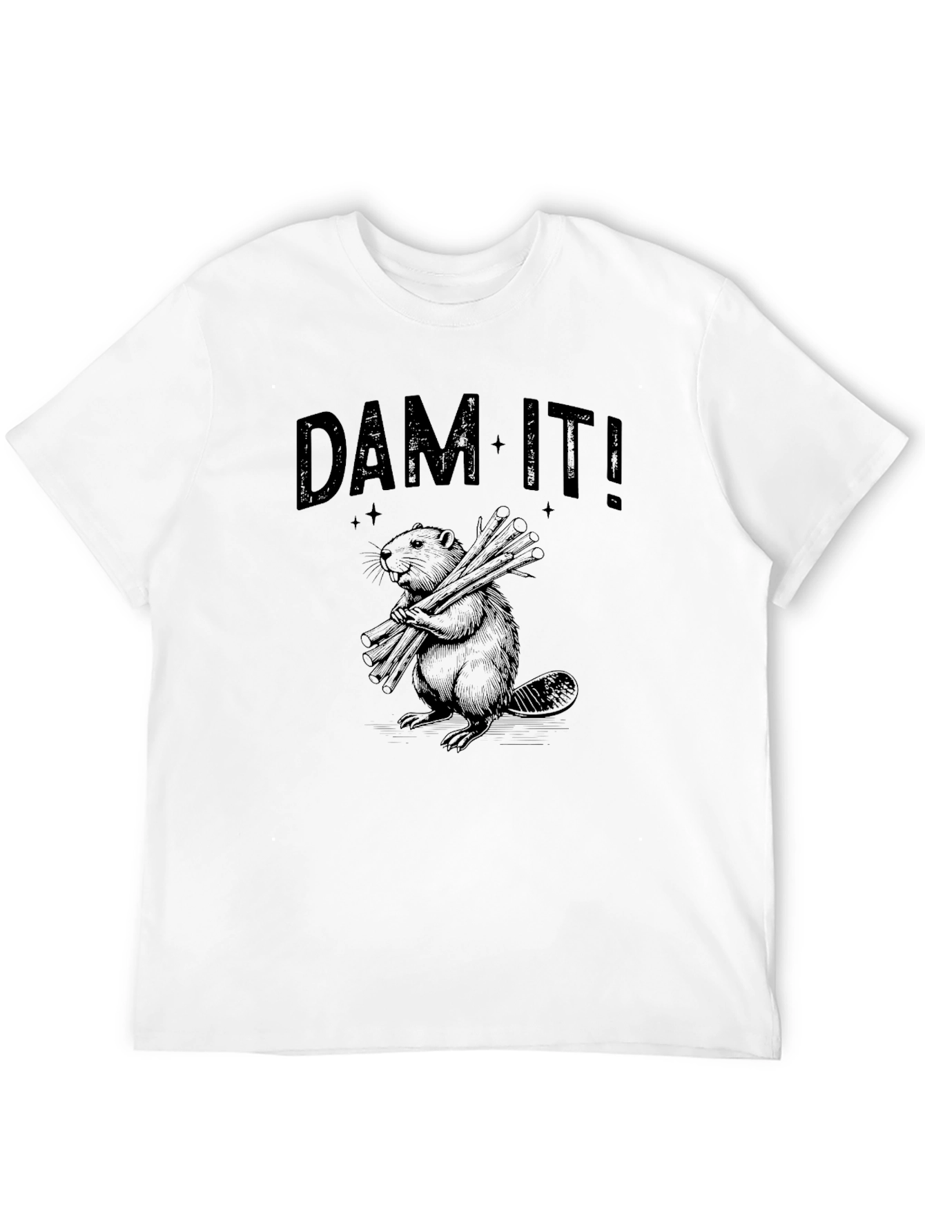 Black Dam It! Beaver Graphic Novelty T-Shirt view 12
