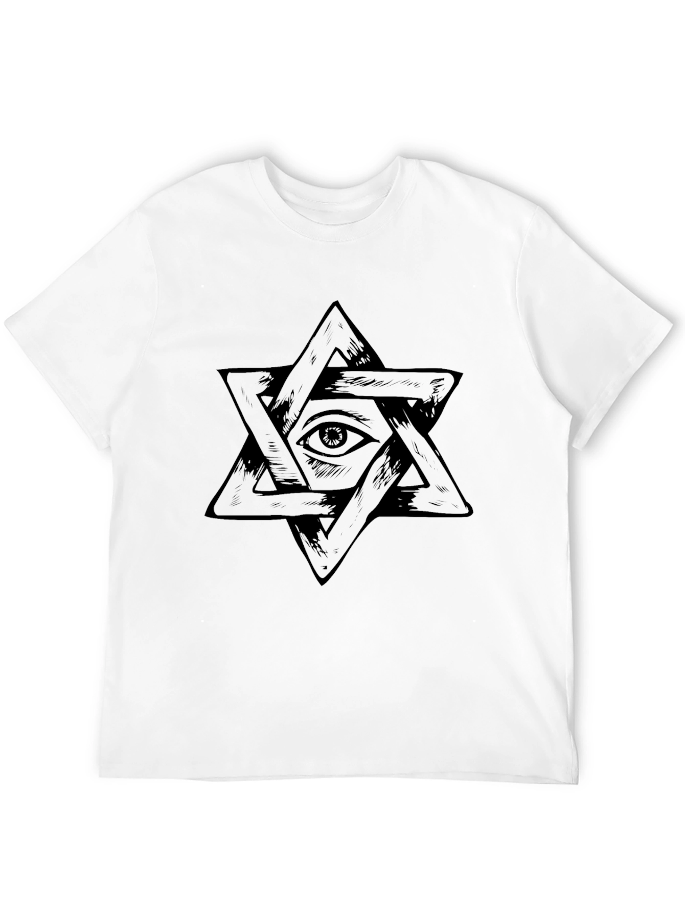 Black Eye of Providence Star T-Shirt - Black Graphic Tee view 12