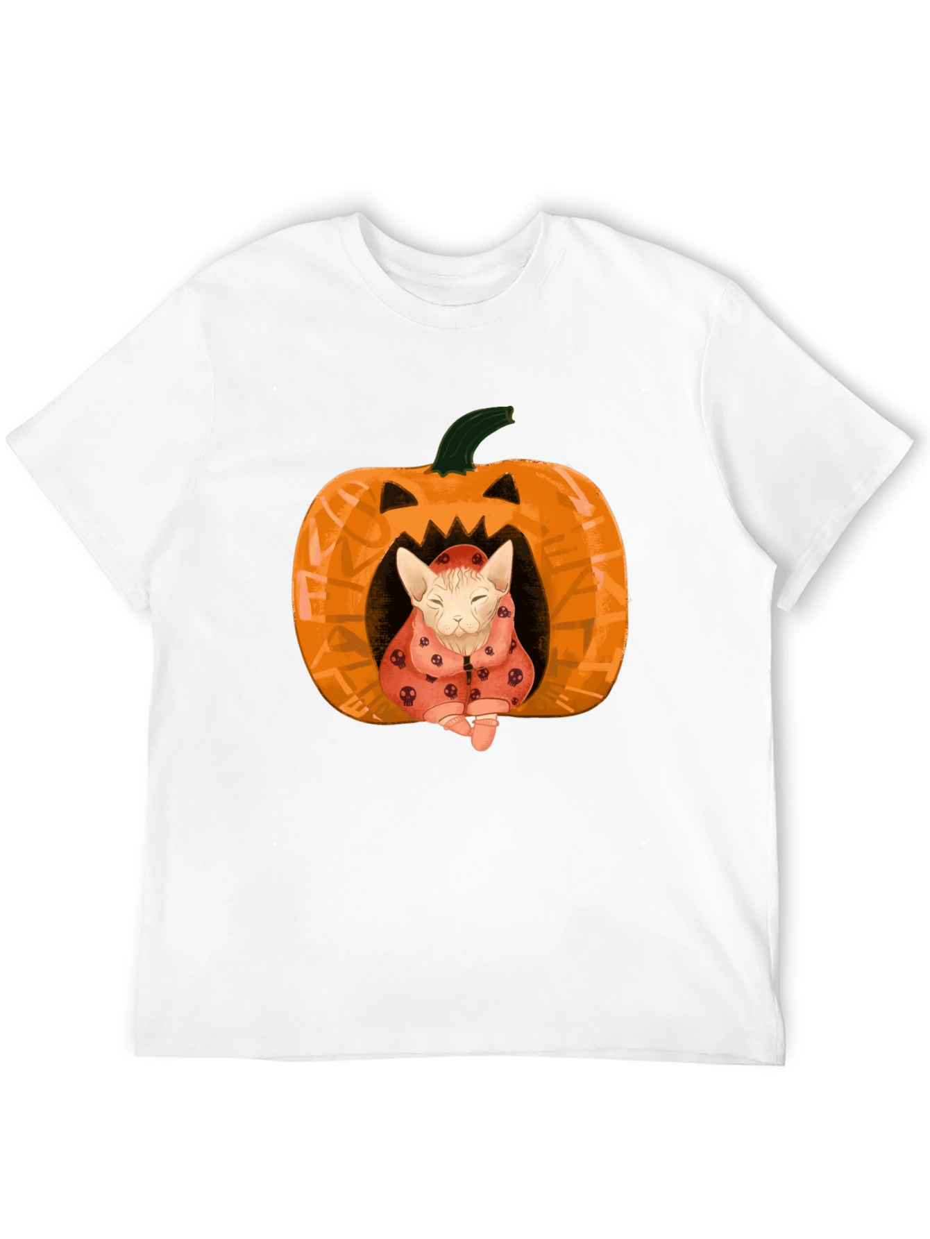 Black Halloween Cat Pumpkin T-Shirt - Spooky Cute! view 12