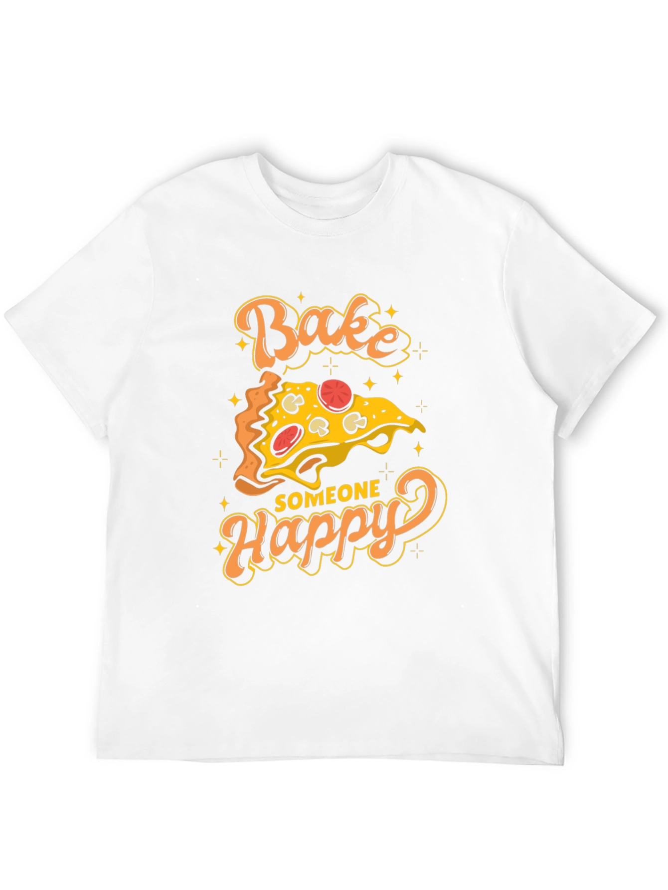 Black Bake Someone Happy Pizza Graphic T-Shirt view 12