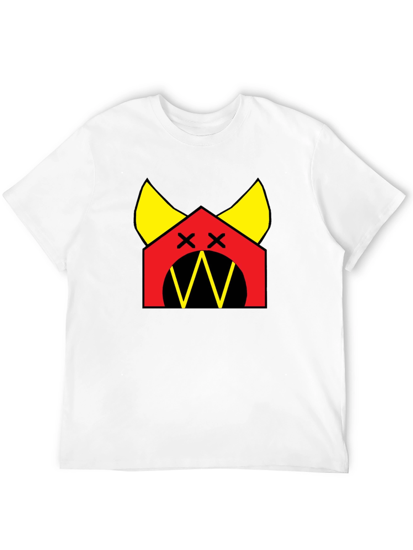 Black Graphic Tee: Red House with Yellow Accents Black T-Shirt view 12