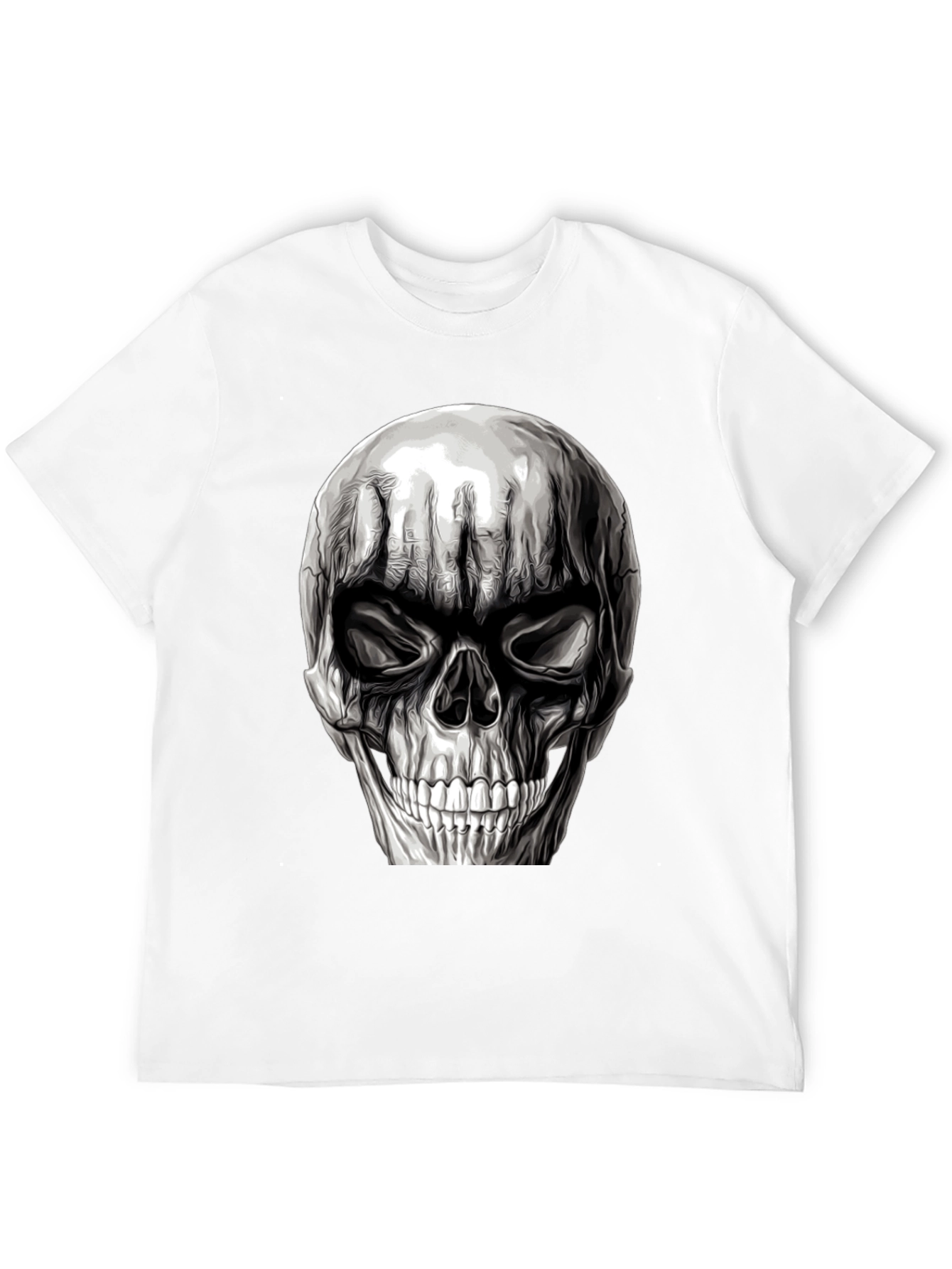 Black Skull Graphic T-Shirt - Men's Black Tee view 12