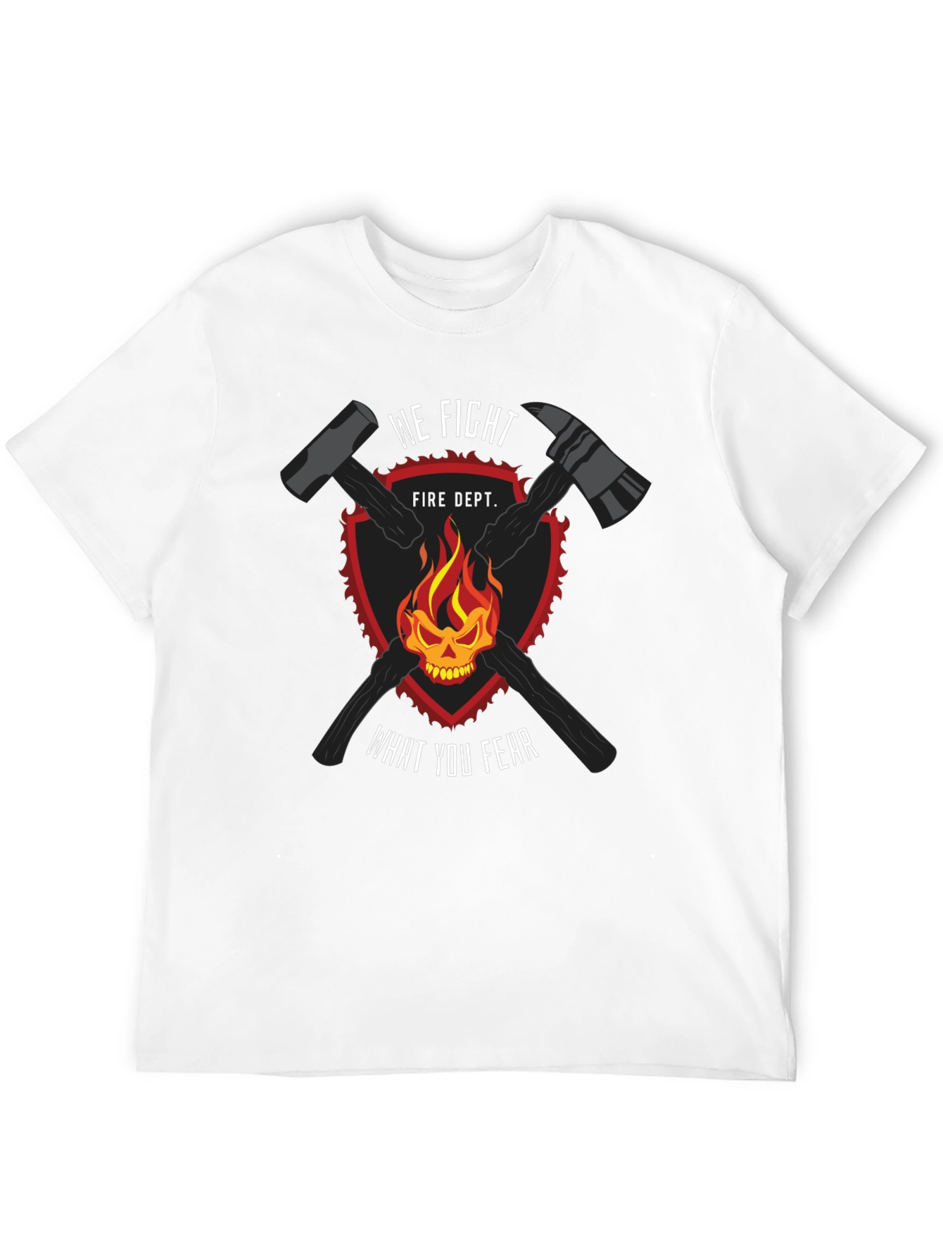 Black Firefighter Skull & Axes Graphic Tee - We Fight What You Fear view 12
