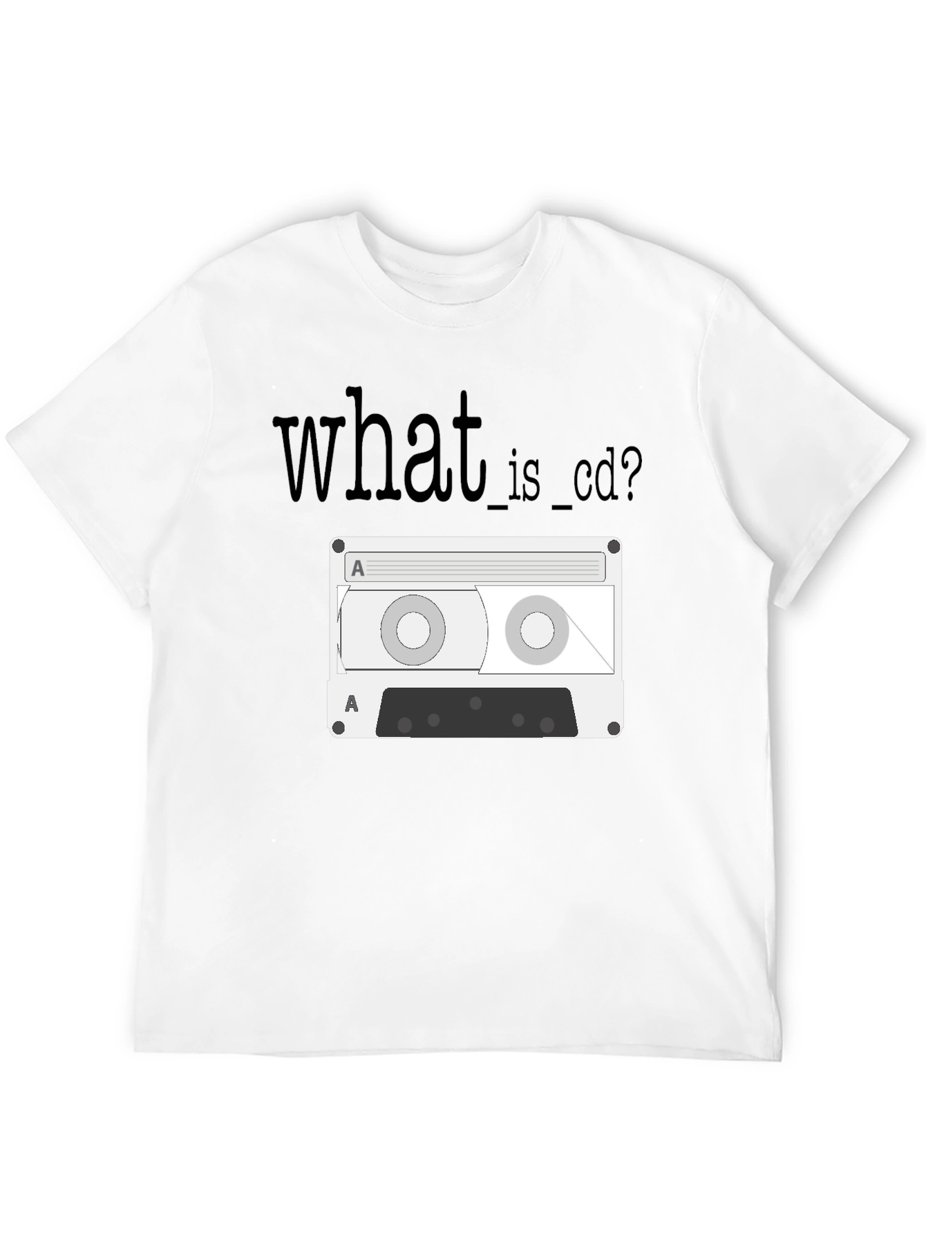 Black Retro Cassette Tape T-Shirt - What is CD? view 12