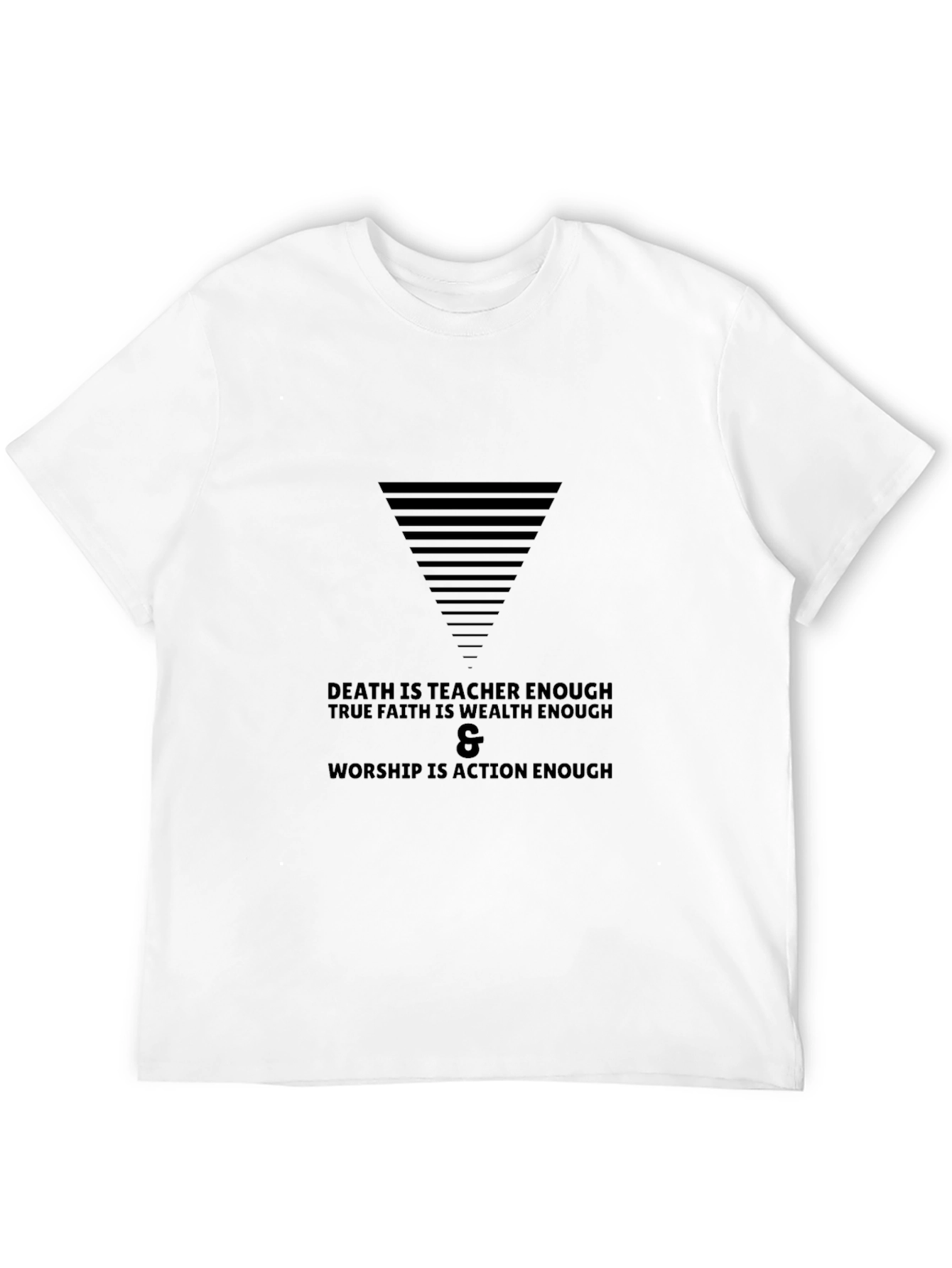 Black Philosophical Graphic Tee - Death Teacher, Faith Wealth, Action Worship view 12