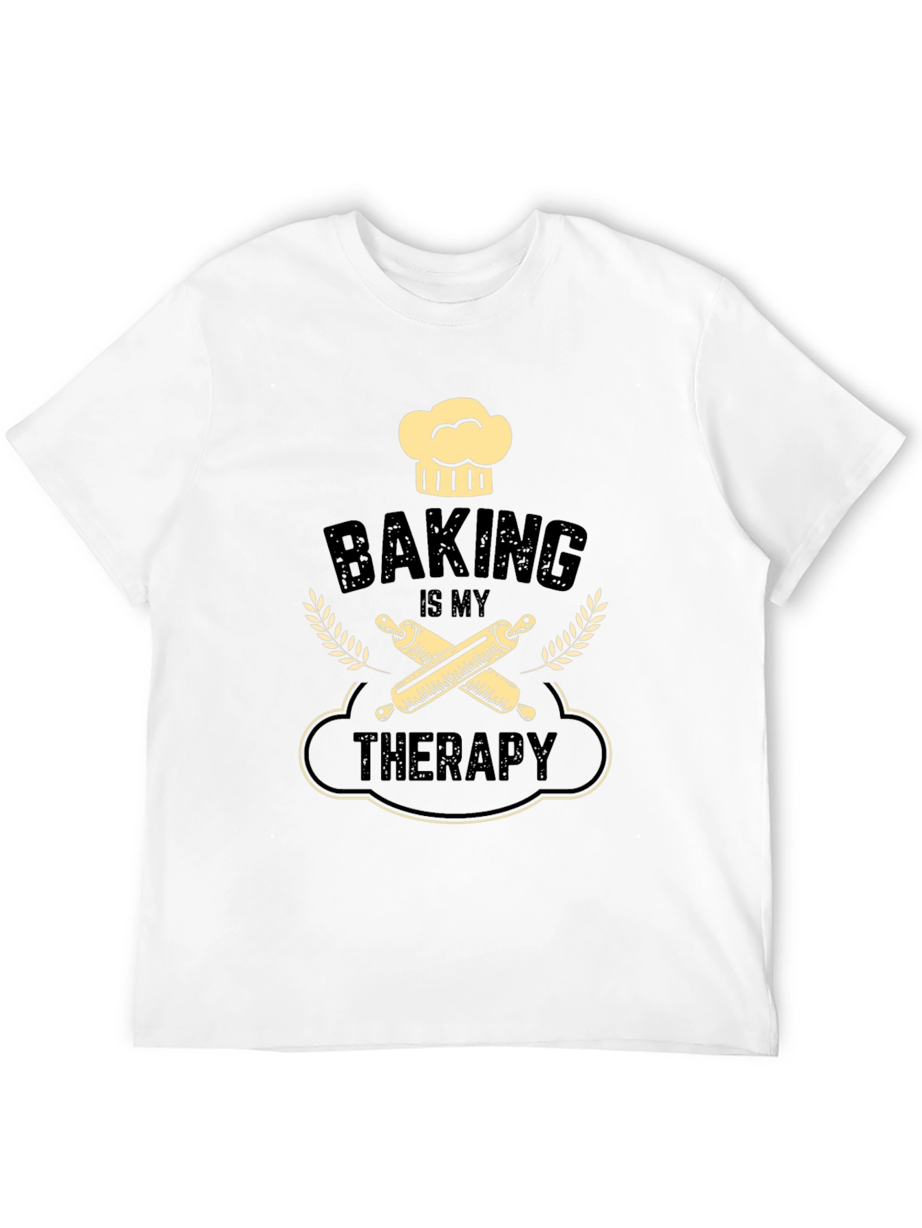 Black Baking Is My Therapy Graphic T-Shirt view 12