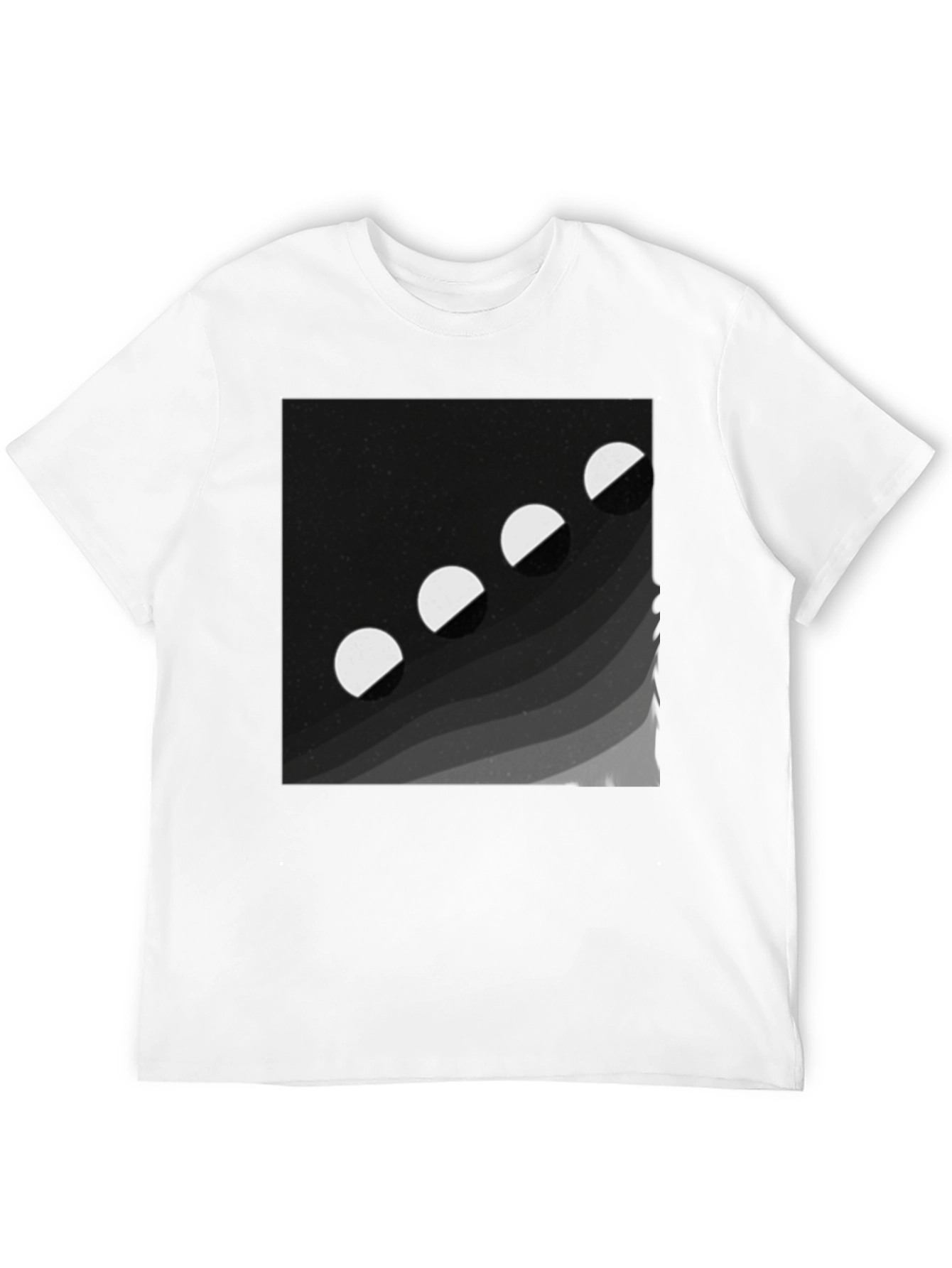 Black Lunar Phase Graphic Tee - Black Cotton Comfort view 12
