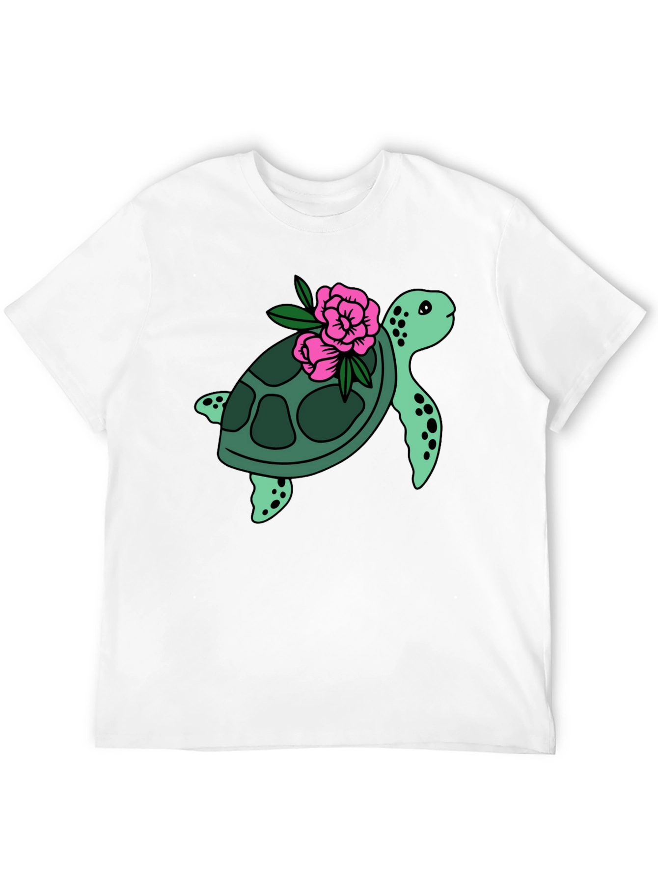 Black Turtle & Flower Graphic Tee - Black view 12