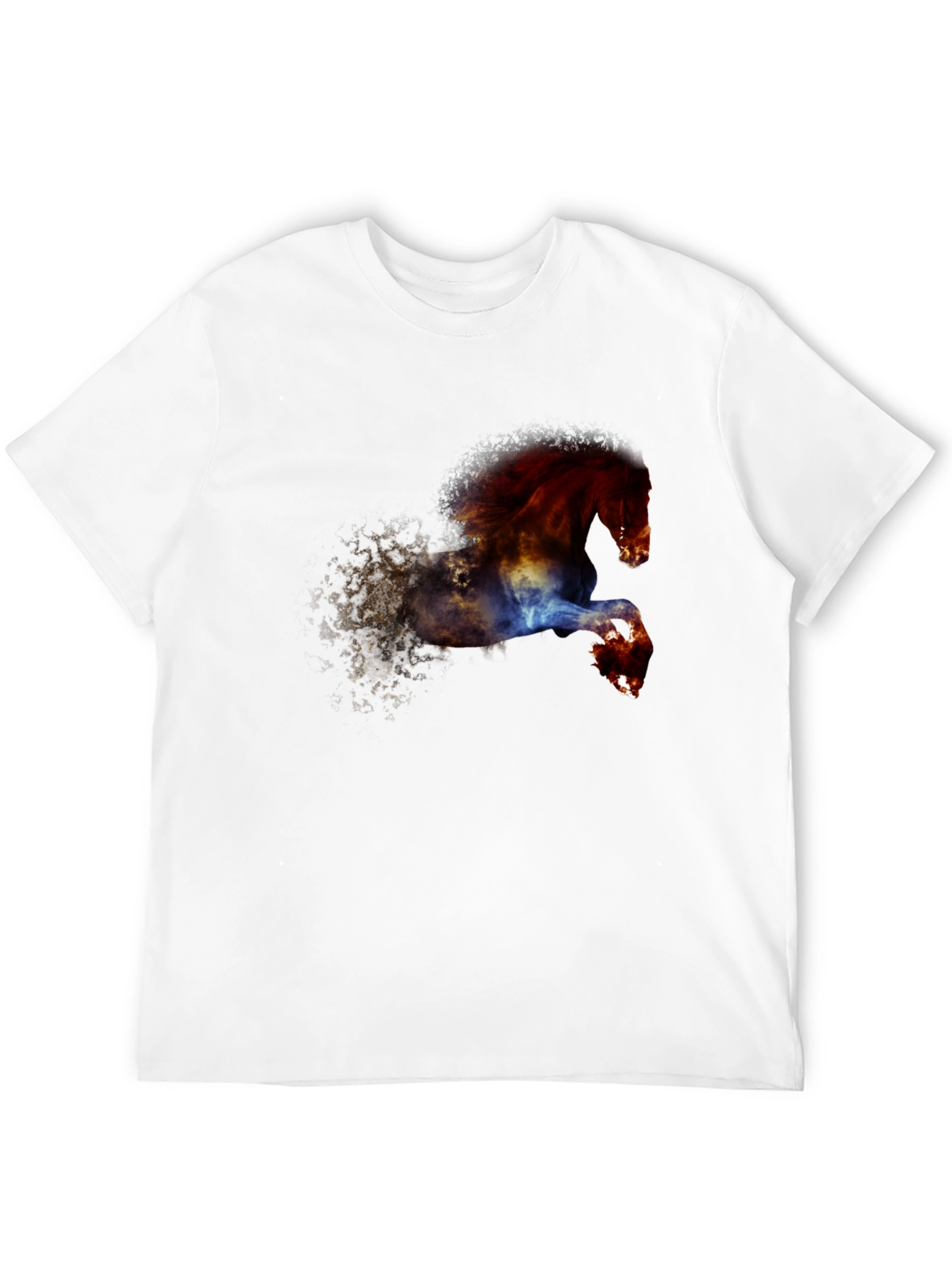 Black Fiery Horse Graphic Tee - Black Cotton Blend view 12
