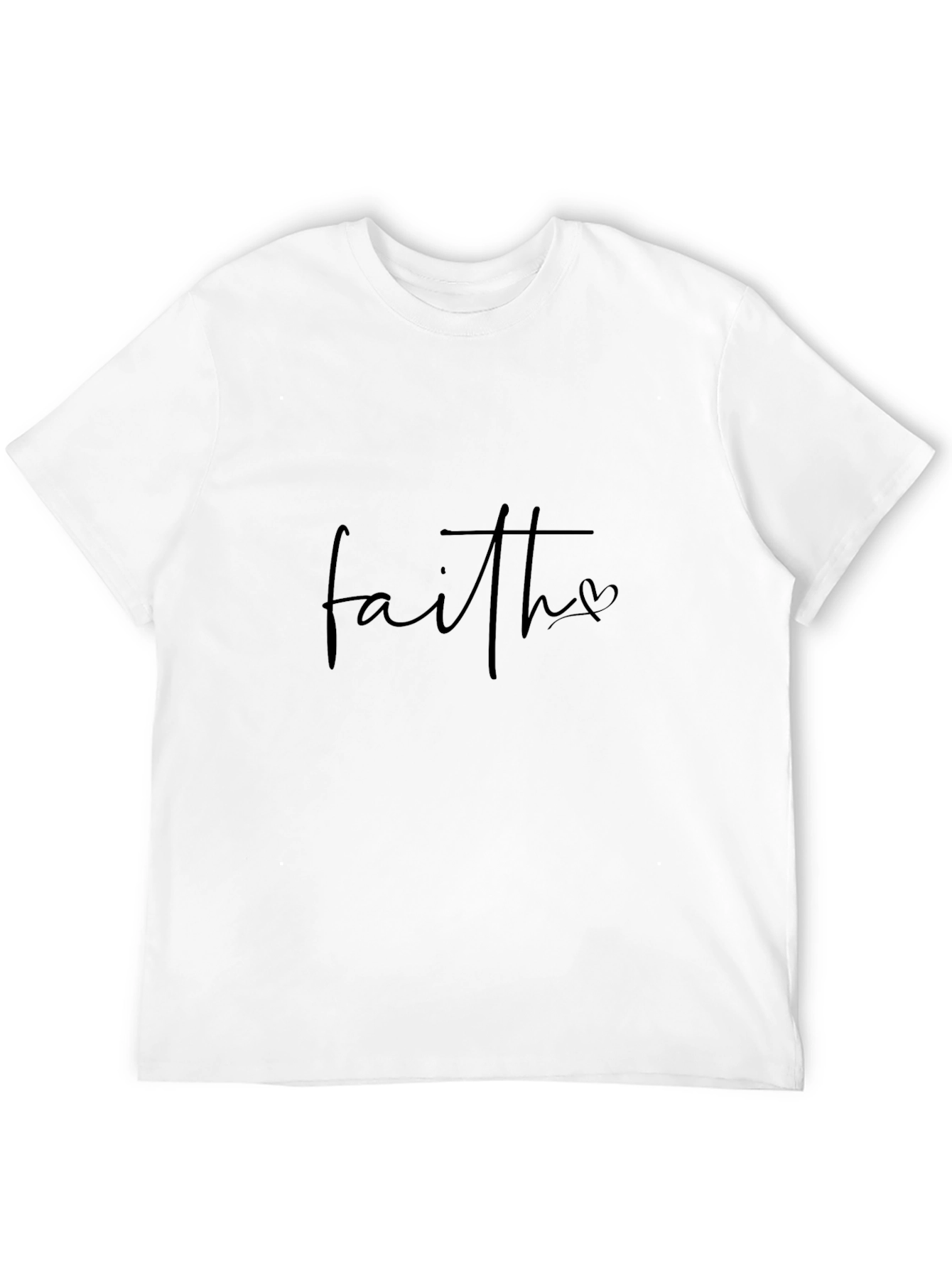 Black Faith Heart T-Shirt - Stylish Christian Apparel view 12