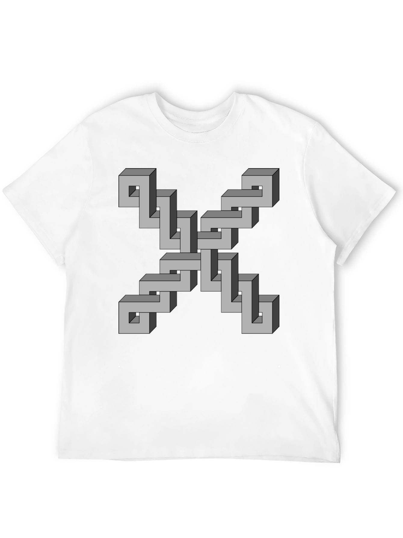 Black Optical Illusion Geometric T-Shirt view 12