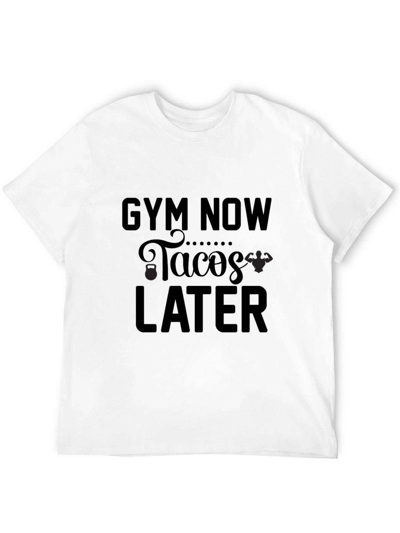 Black Gym Now Tacos Later Black Graphic Tee view 12