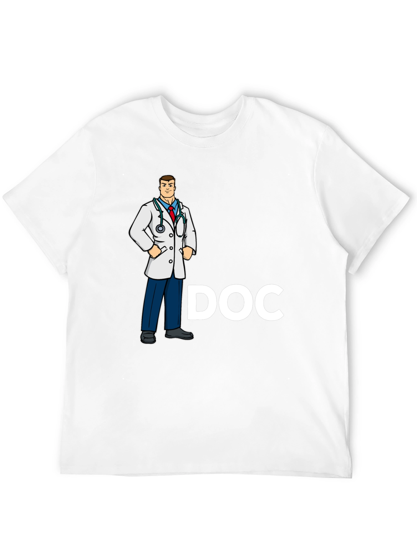 Black Doctor Cartoon Graphic Black T-Shirt view 12