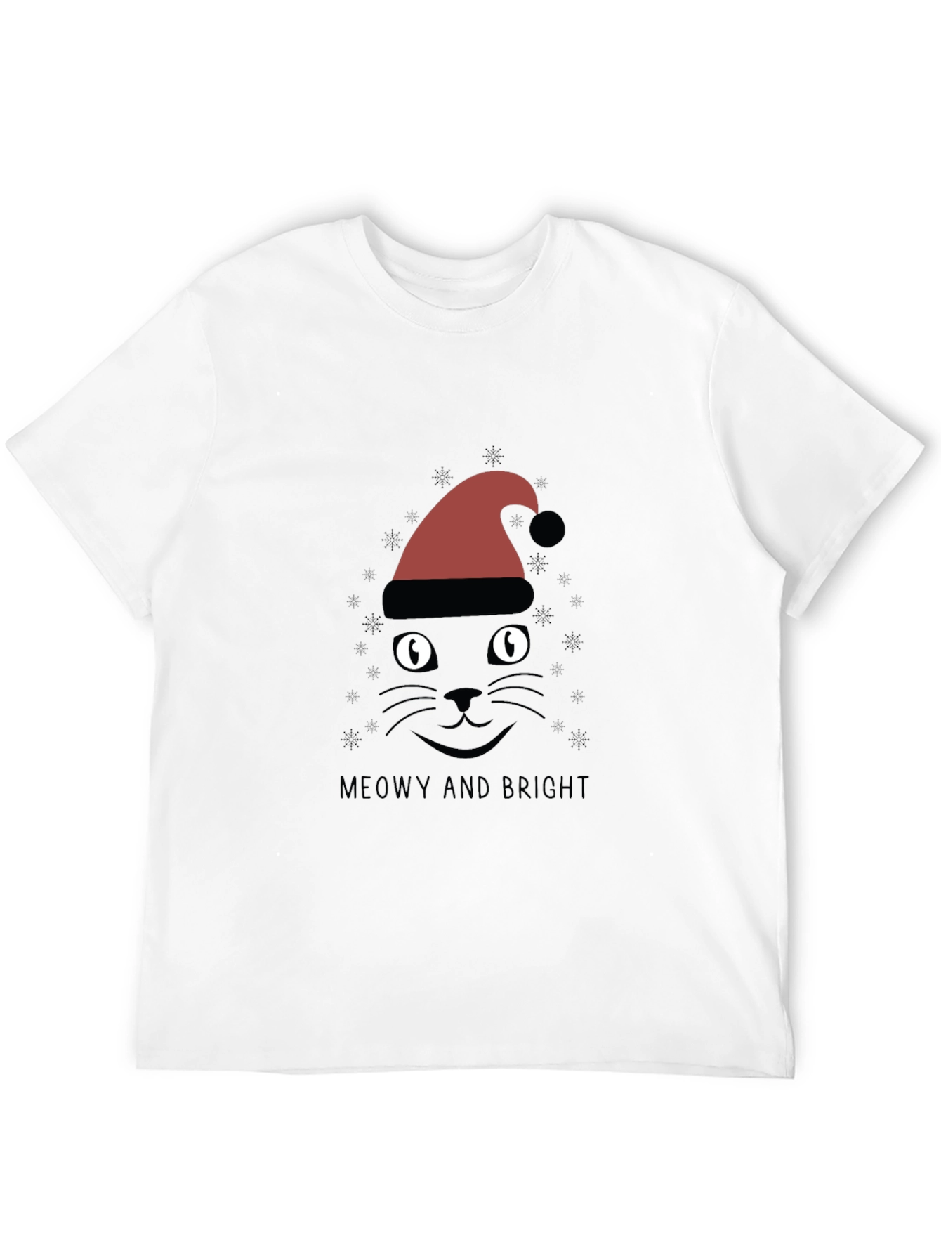 Black Meowy and Bright Christmas Cat T-Shirt view 12