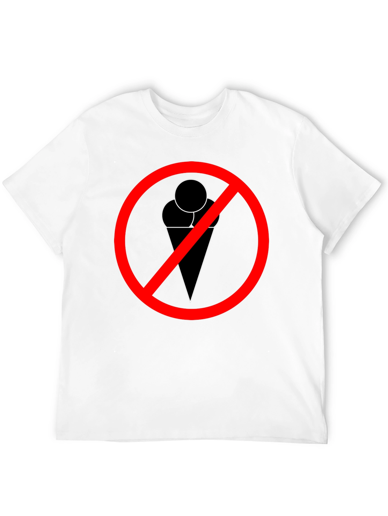 Black No Ice Cream Zone T-Shirt - Soft Cotton Blend, Forbidden Dessert view 12