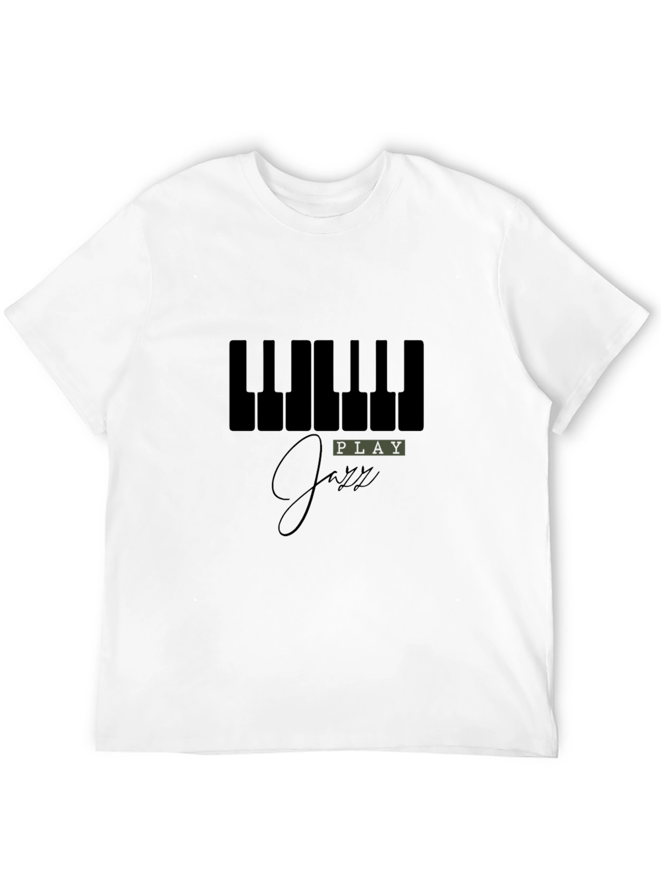 Black Play Jazz Piano Keys Graphic Black T-Shirt view 12