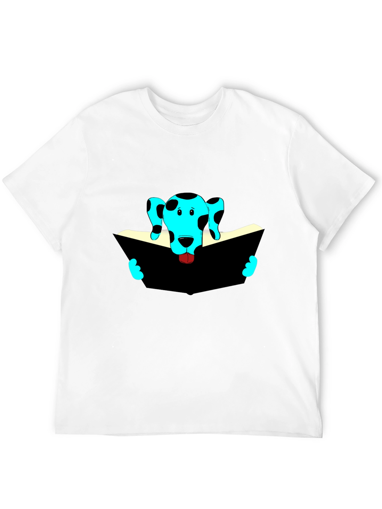 Black Dog Reading Black T-Shirt view 12