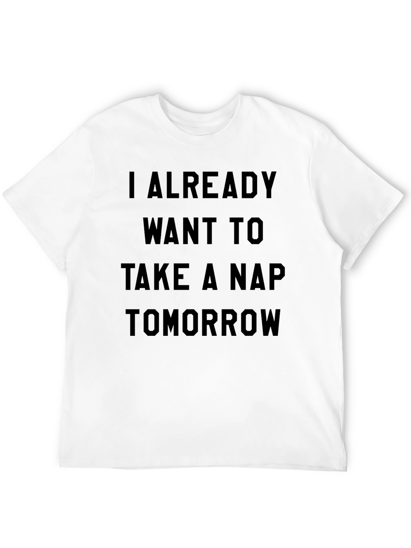 Black Funny Nap Tomorrow Men's Black T-Shirt view 12