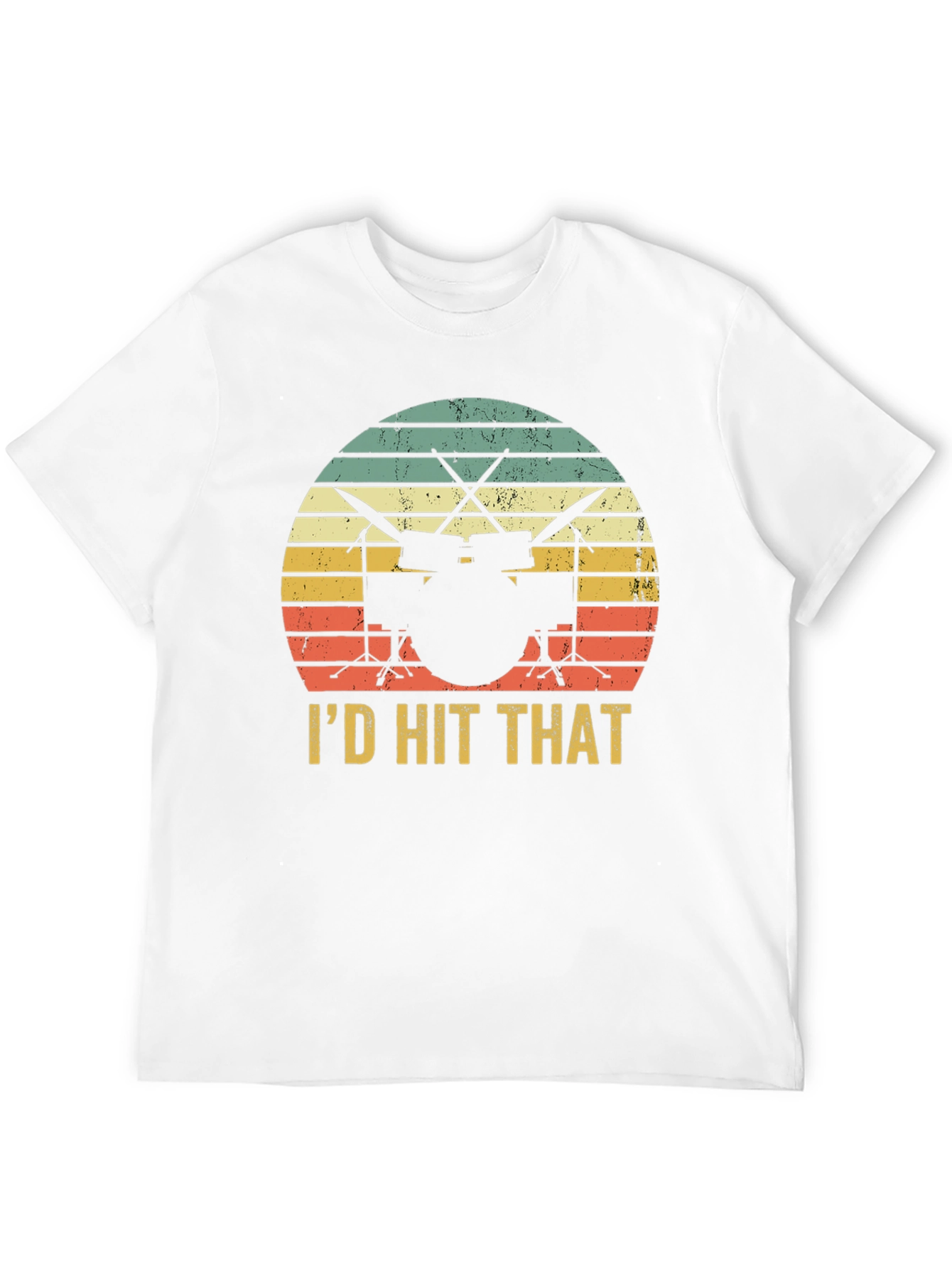 Black I'd Hit That Drum Set Black T-Shirt view 12