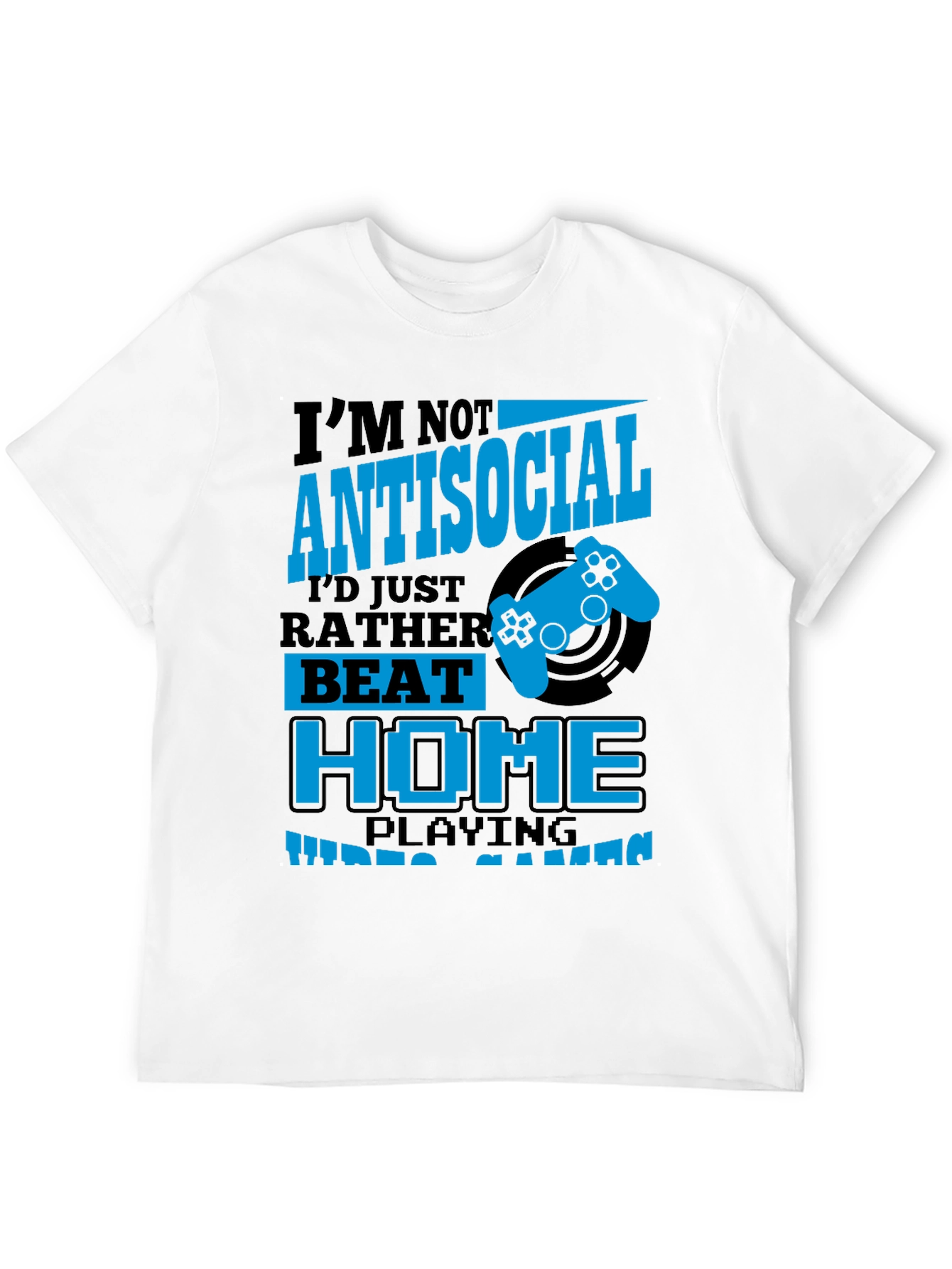 Black I'm Not Antisocial Funny Gamer T-Shirt view 12