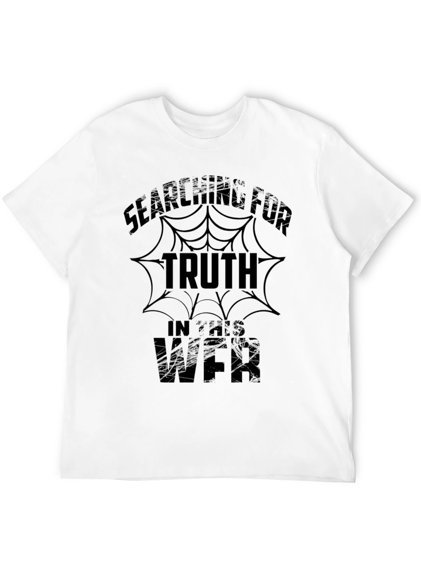 Black Searching For Truth Men's Black Graphic T-Shirt view 12