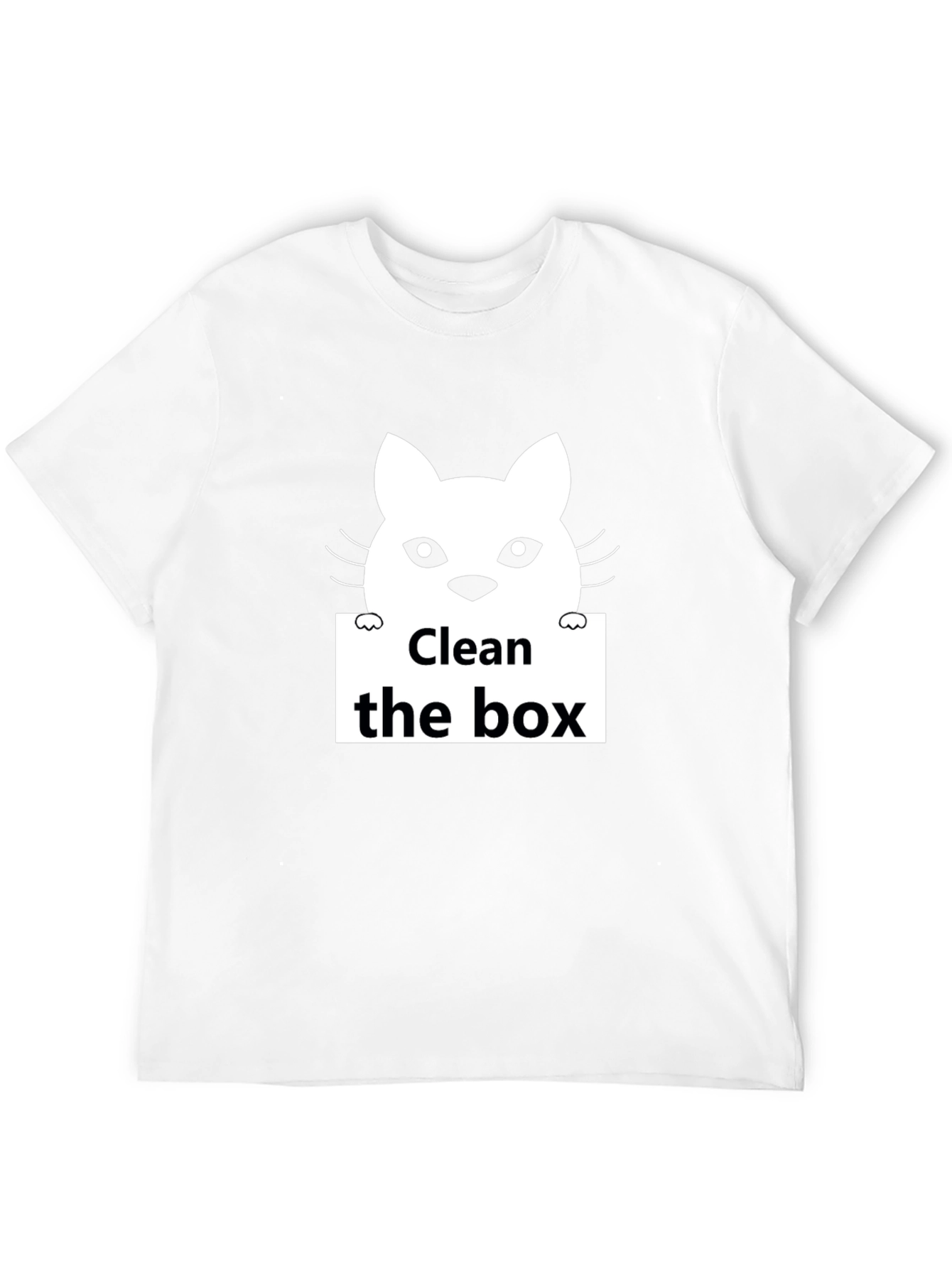 Black Clean the Box Cat Graphic Black T-Shirt view 12