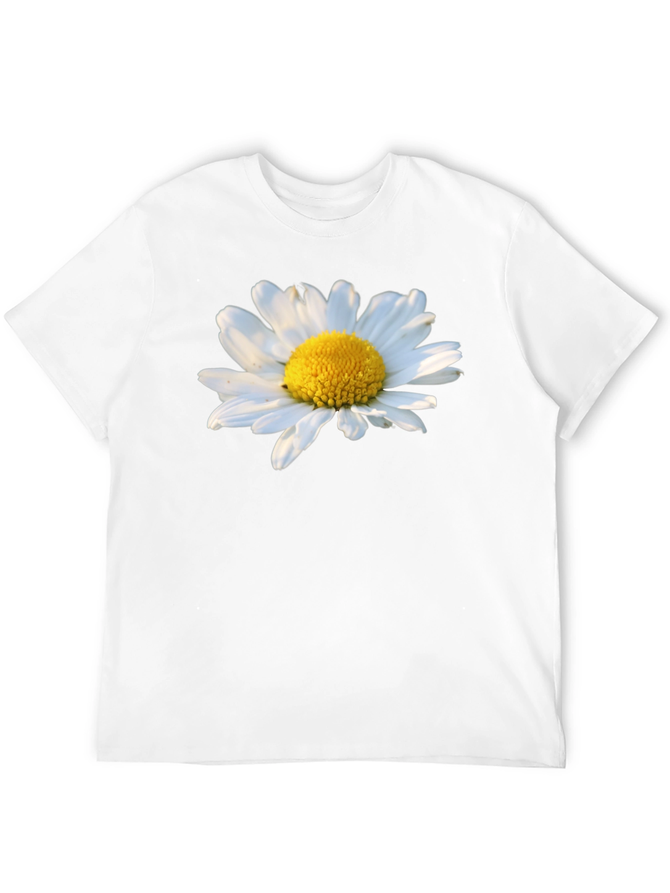Black Daisy Flower Graphic Tee - Black Cotton T-Shirt view 12