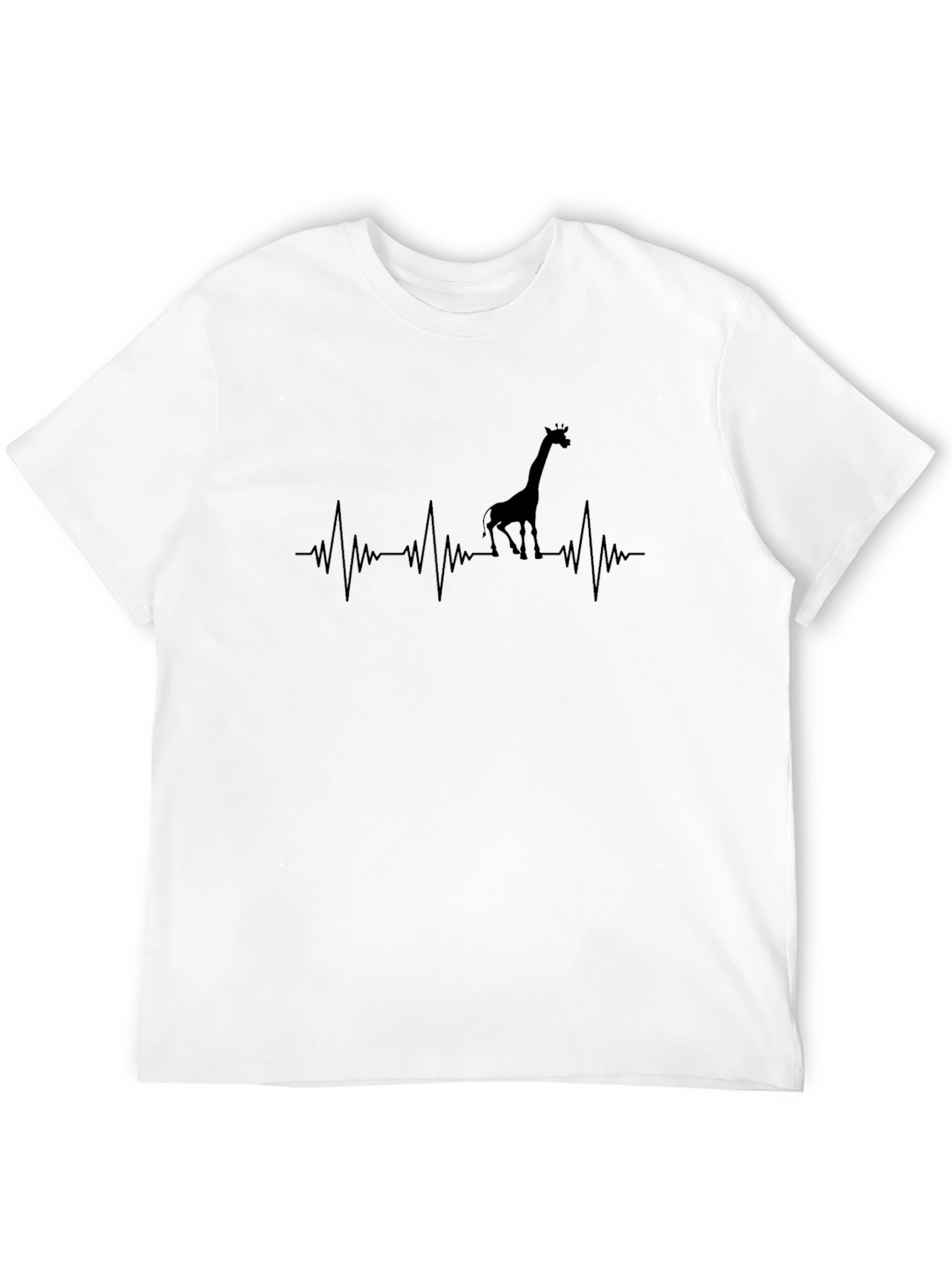 Black Giraffe Heartbeat Graphic Tee - Black view 12