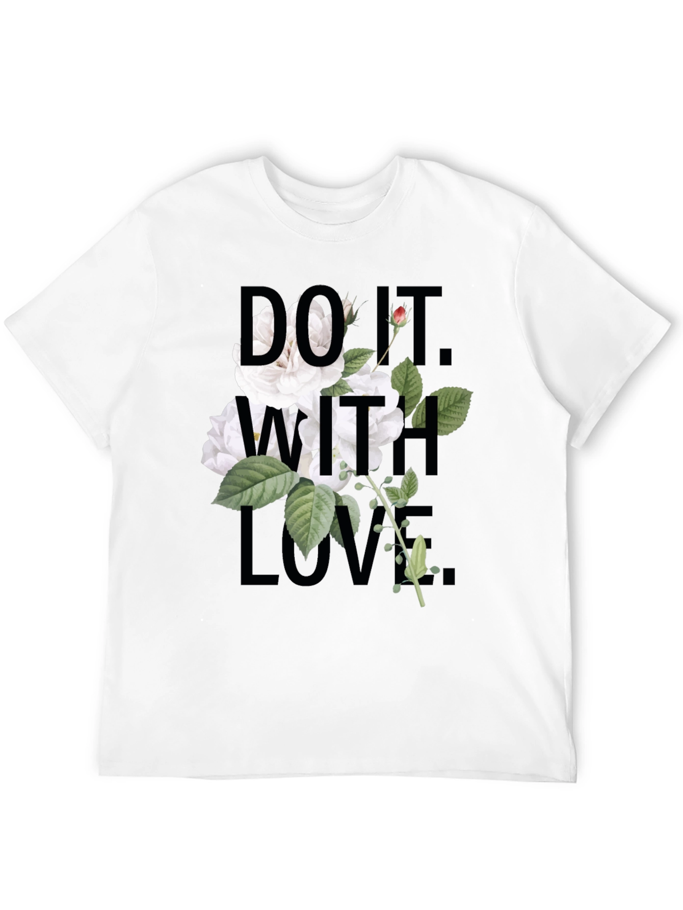 Black Floral 'Do It With Love' Black T-Shirt view 12