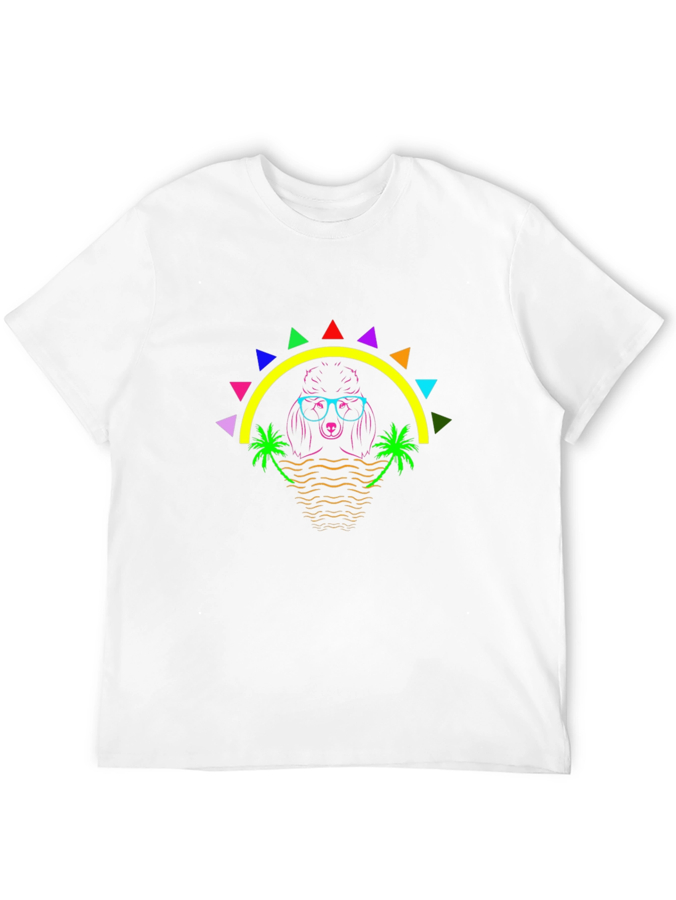 Black Neon Poodle Graphic Tee - Retro Summer Vibes view 12