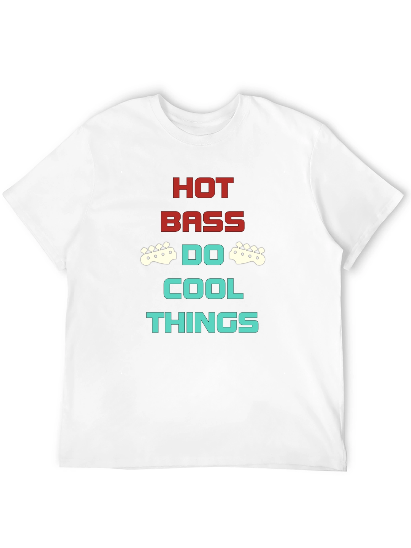 Black Hot Bass Cool Things Graphic Tee - Black Crew Neck T-Shirt view 12
