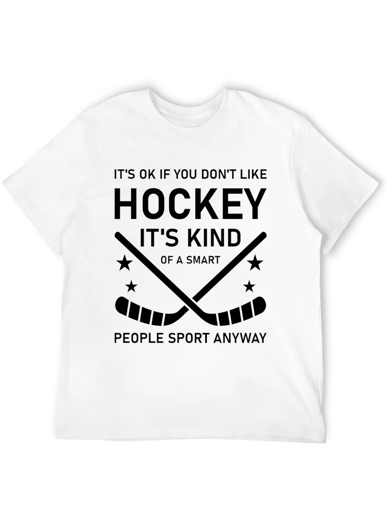 Black Hockey Humor T-Shirt - Smart People Sport view 12