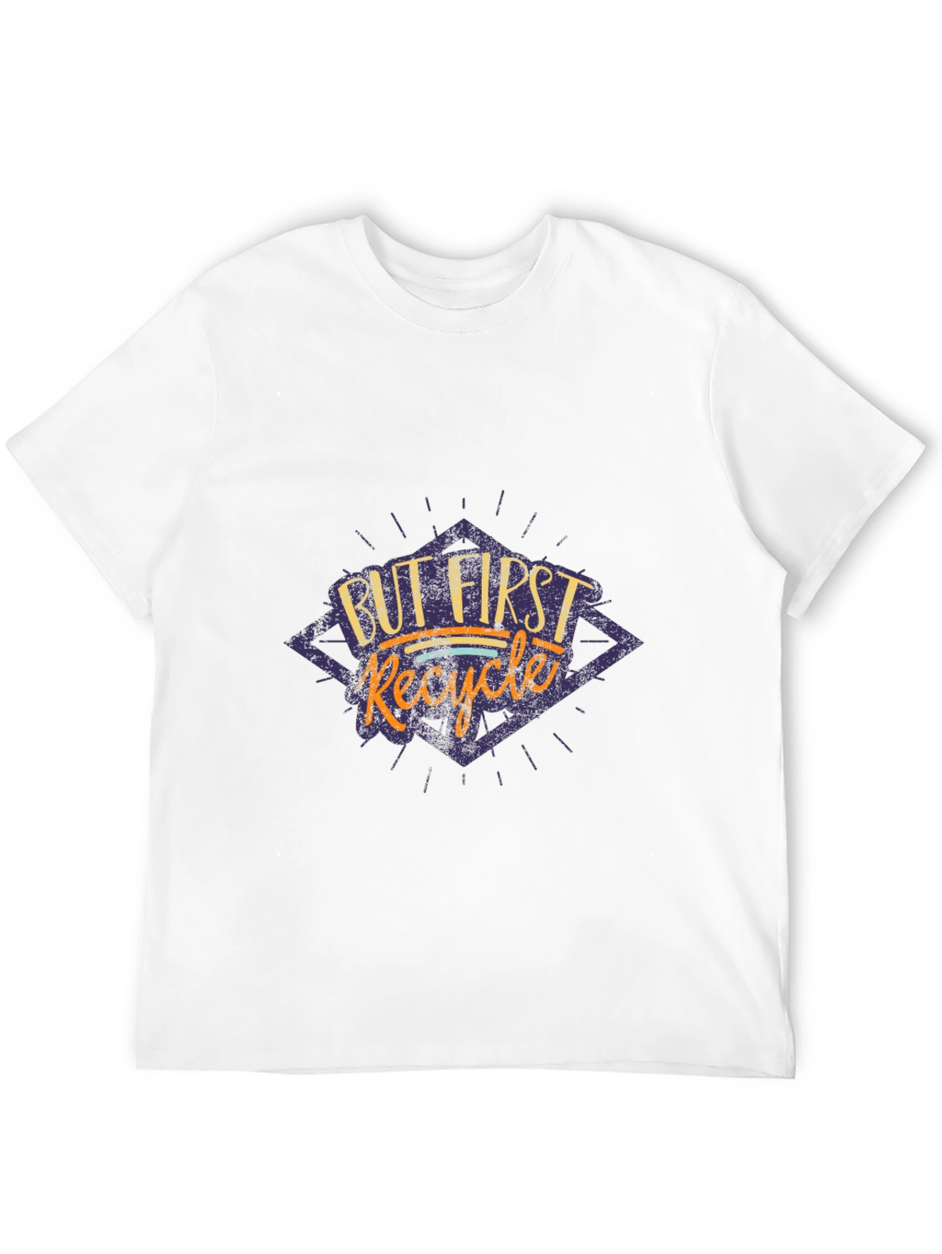 Black But First Recycle Graphic Tee - Black Cotton T-Shirt view 12