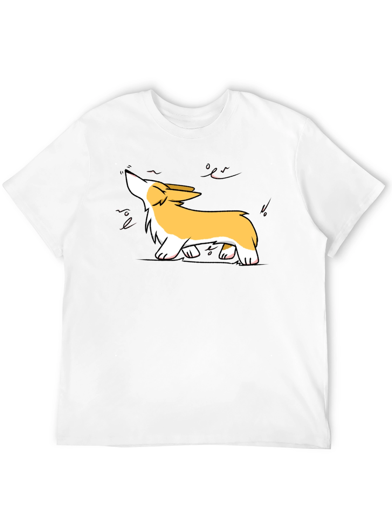 Black Corgi Howl Graphic Tee - Black Cotton Blend view 12