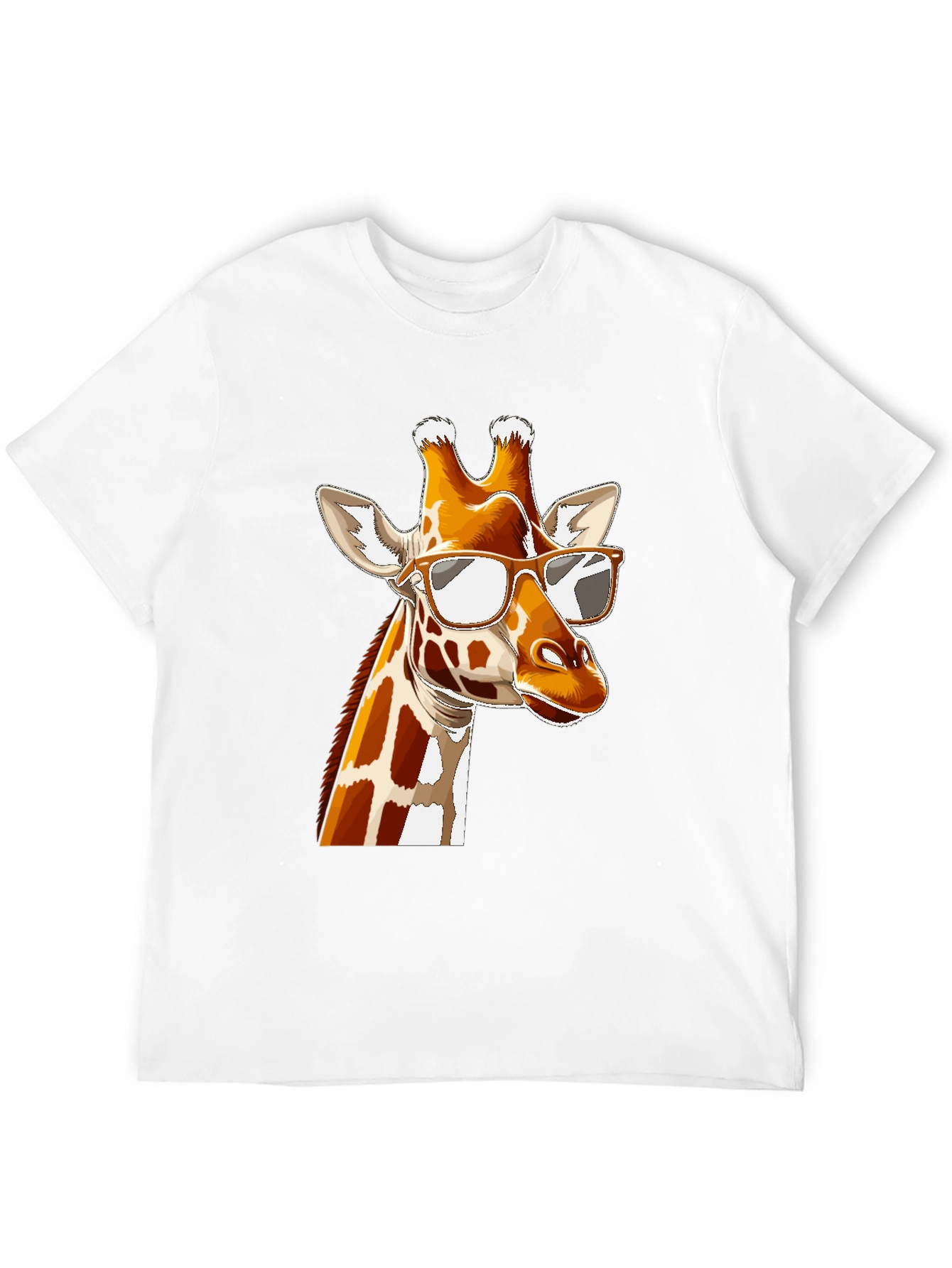 Black Cool Giraffe Graphic Tee - Black Cotton T-Shirt view 12