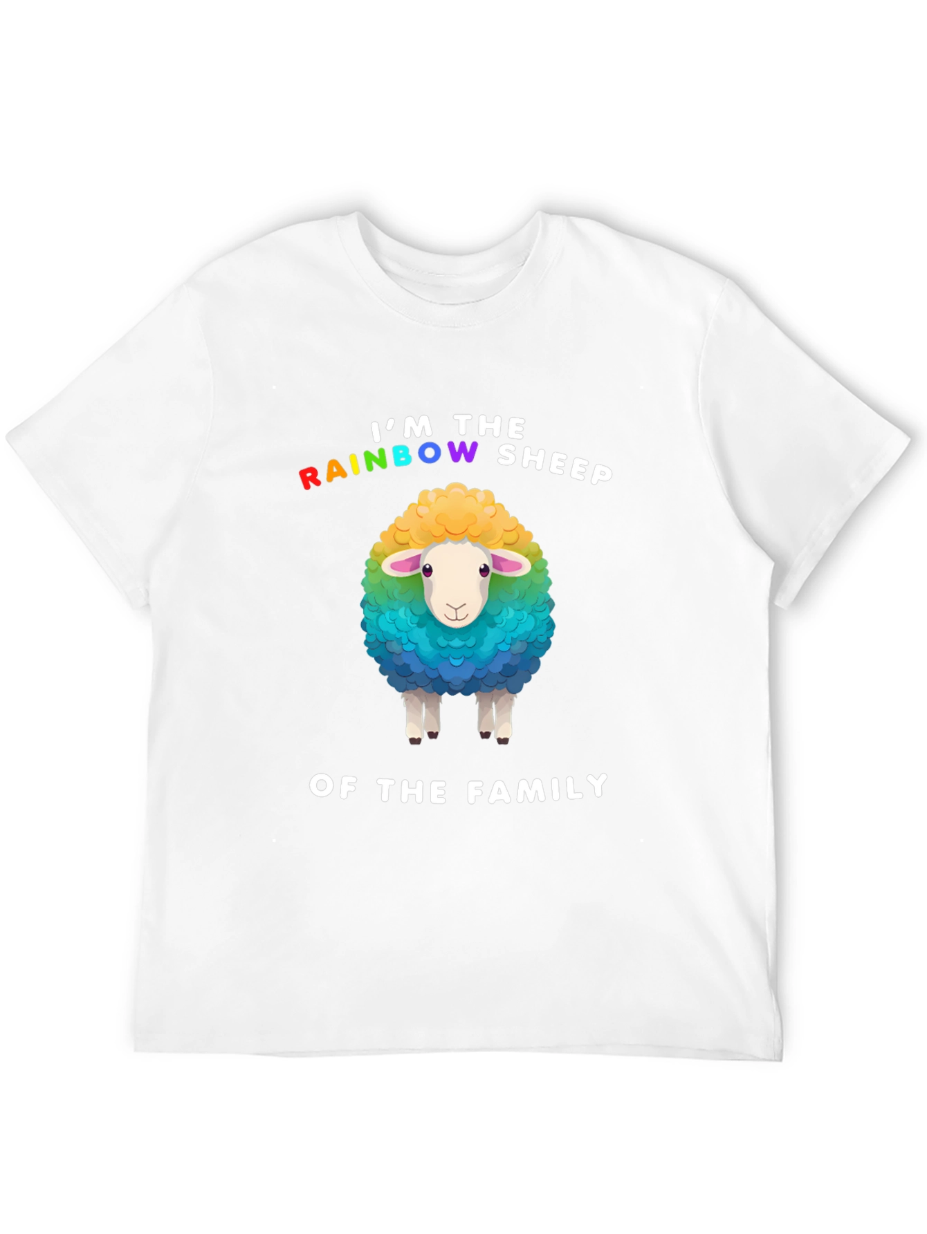 Black Rainbow Sheep Family Pride T-Shirt view 12