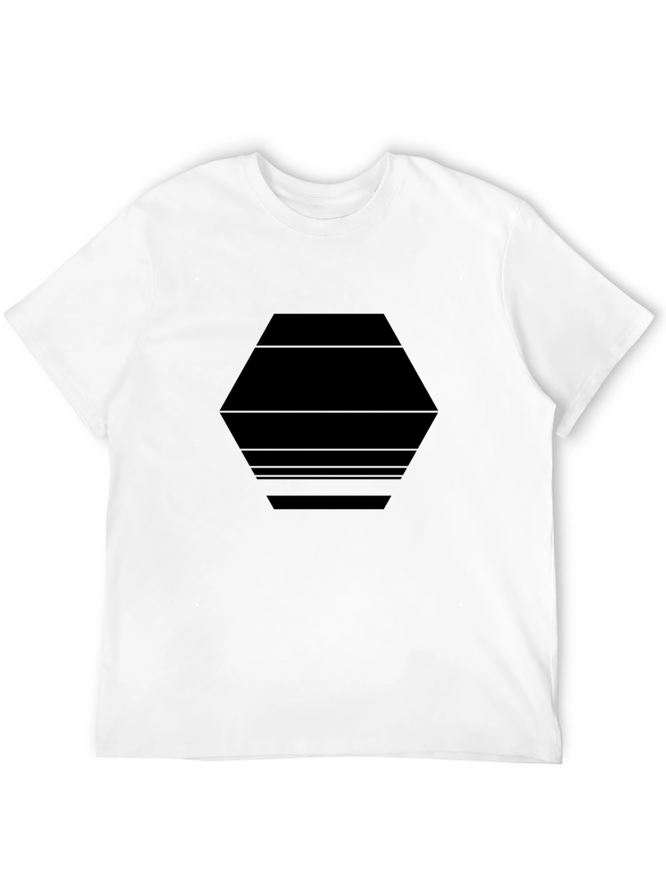 Black Modern Black Hexagon Graphic Tee - Stylish Casual Wear view 12