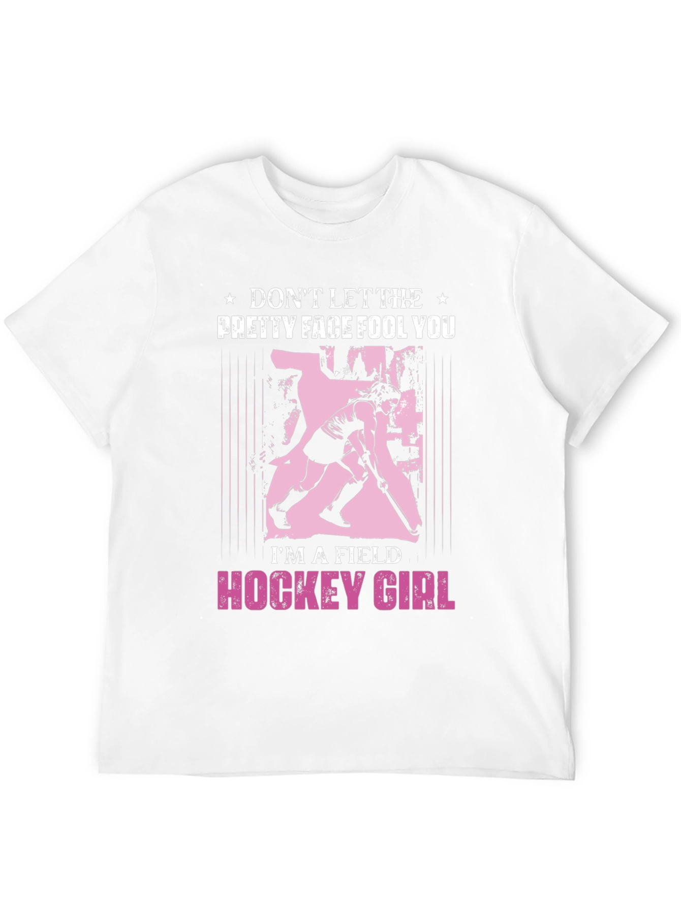 Black Field Hockey Girl T-Shirt - Don't Let The Pretty Face Fool You view 12
