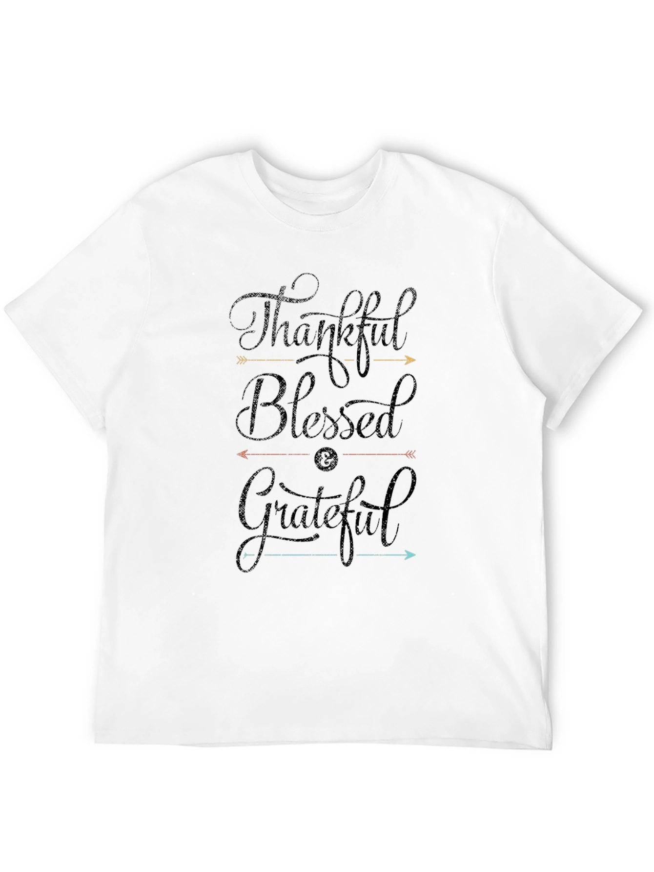 Black Thankful Blessed Grateful Graphic Tee view 12