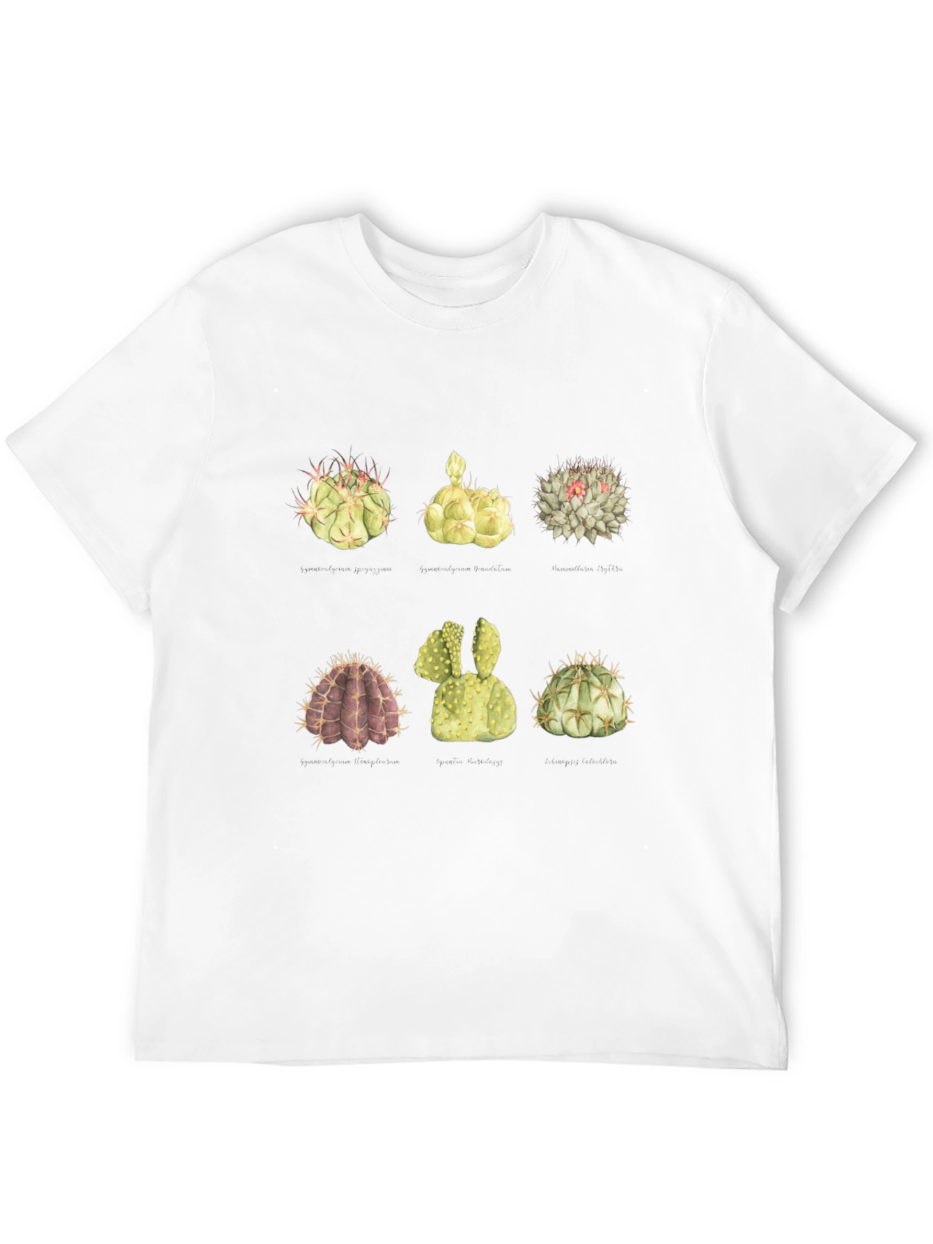 Black Cactus Garden T-Shirt - Botanical Design view 12