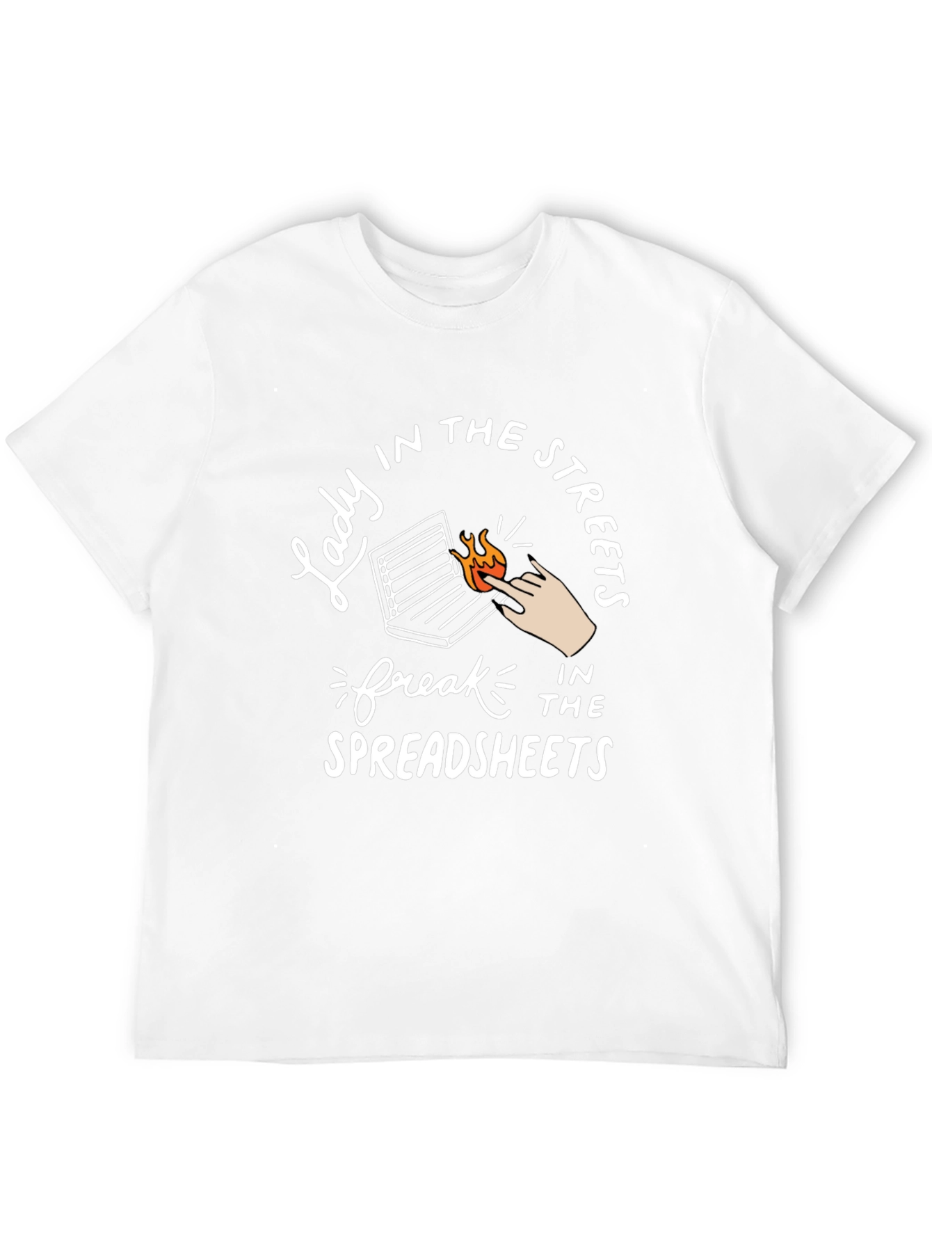 Black Lady in the Streets, Freak in Spreadsheets Black T-Shirt view 12