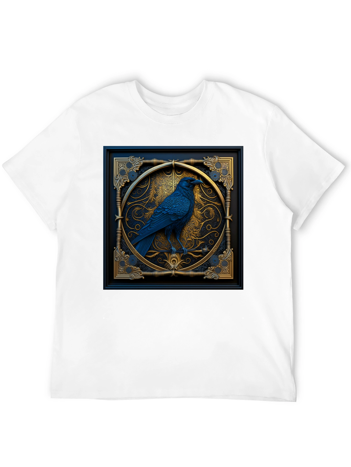 Black Raven Framed Graphic Tee - Gothic Style view 12