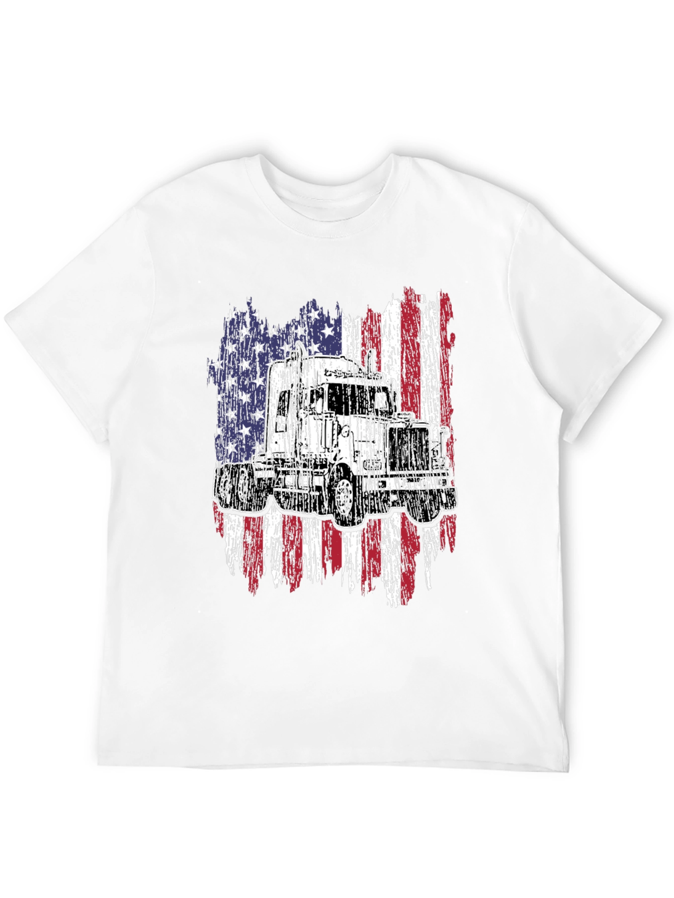 Black Trucker USA Flag Graphic T-Shirt view 12