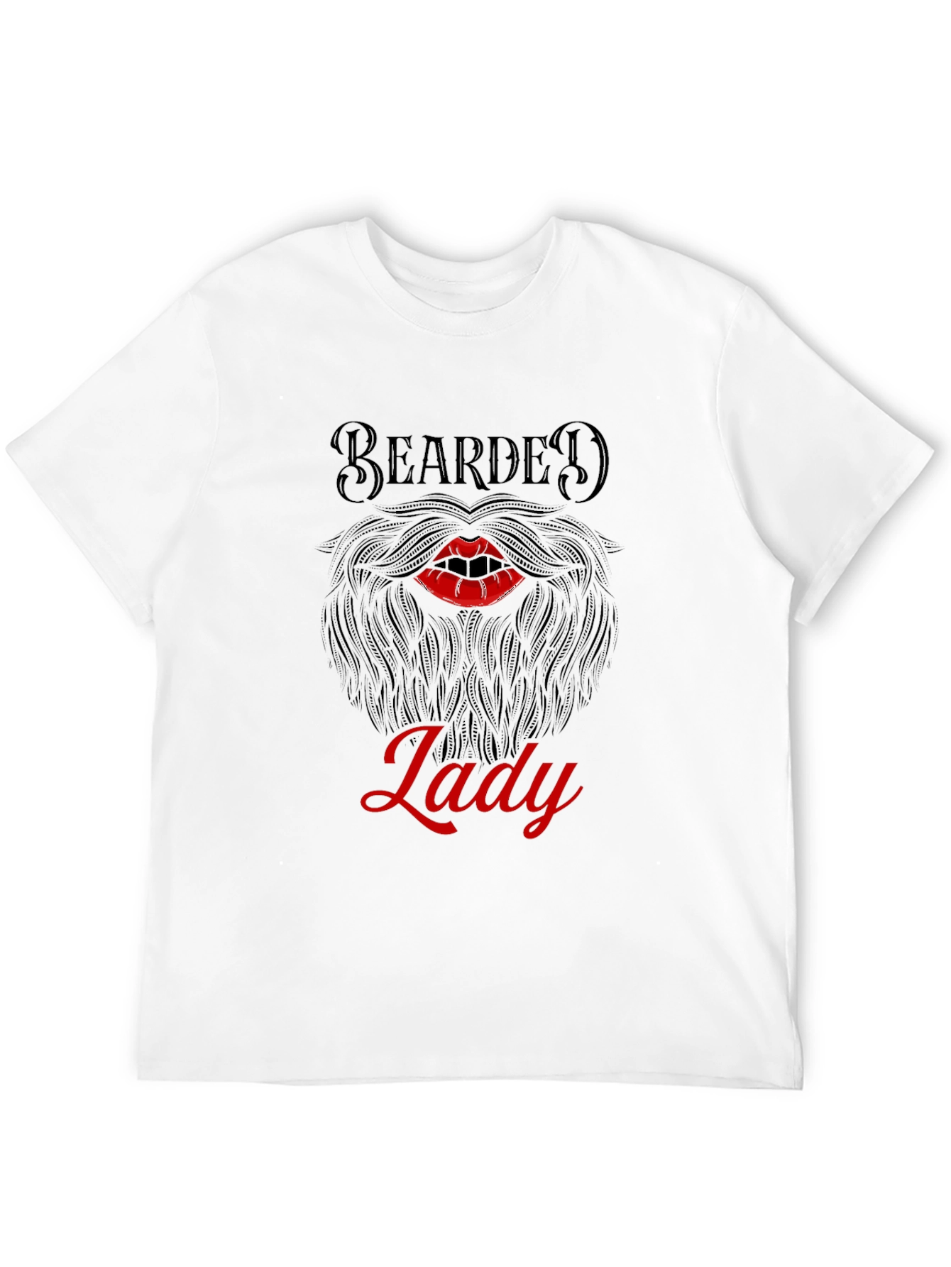 Black Bearded Lady Graphic Tee - Unisex Novelty Shirt view 12