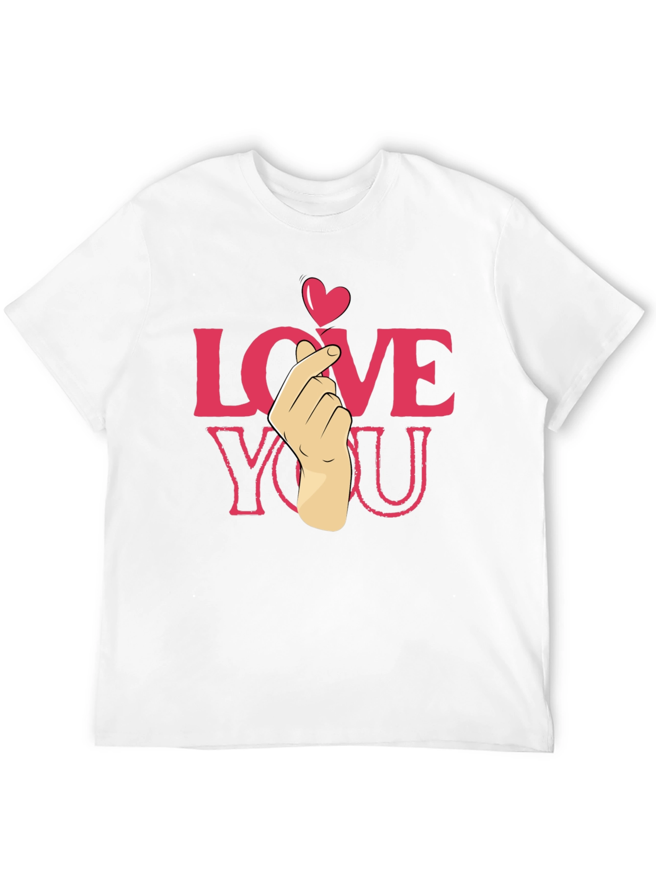 Black Love You Heart Finger T-Shirt - Cute & Trendy view 12