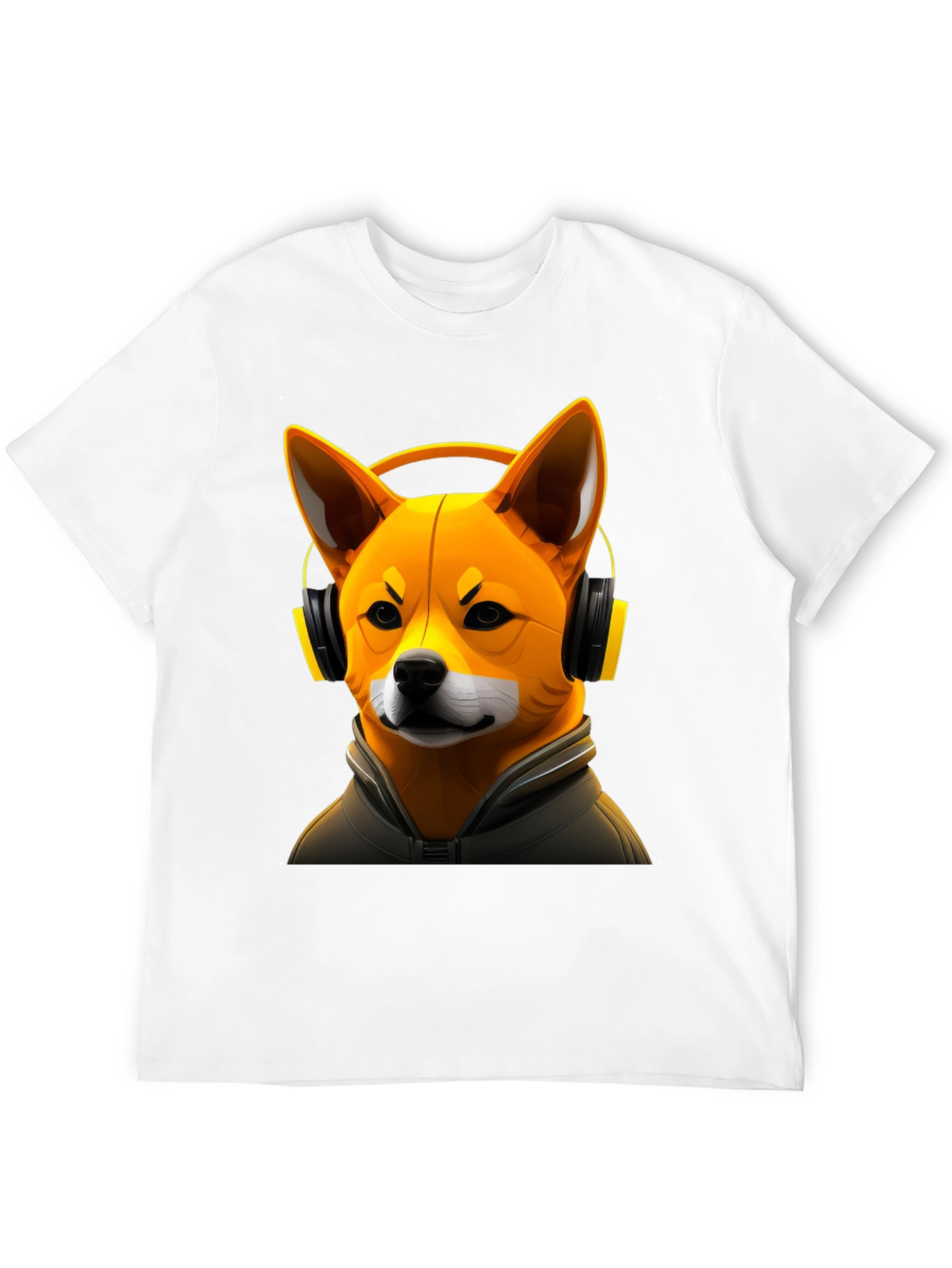 Black Dog DJ Graphic Tee - Shiba Inu with Headphones view 12